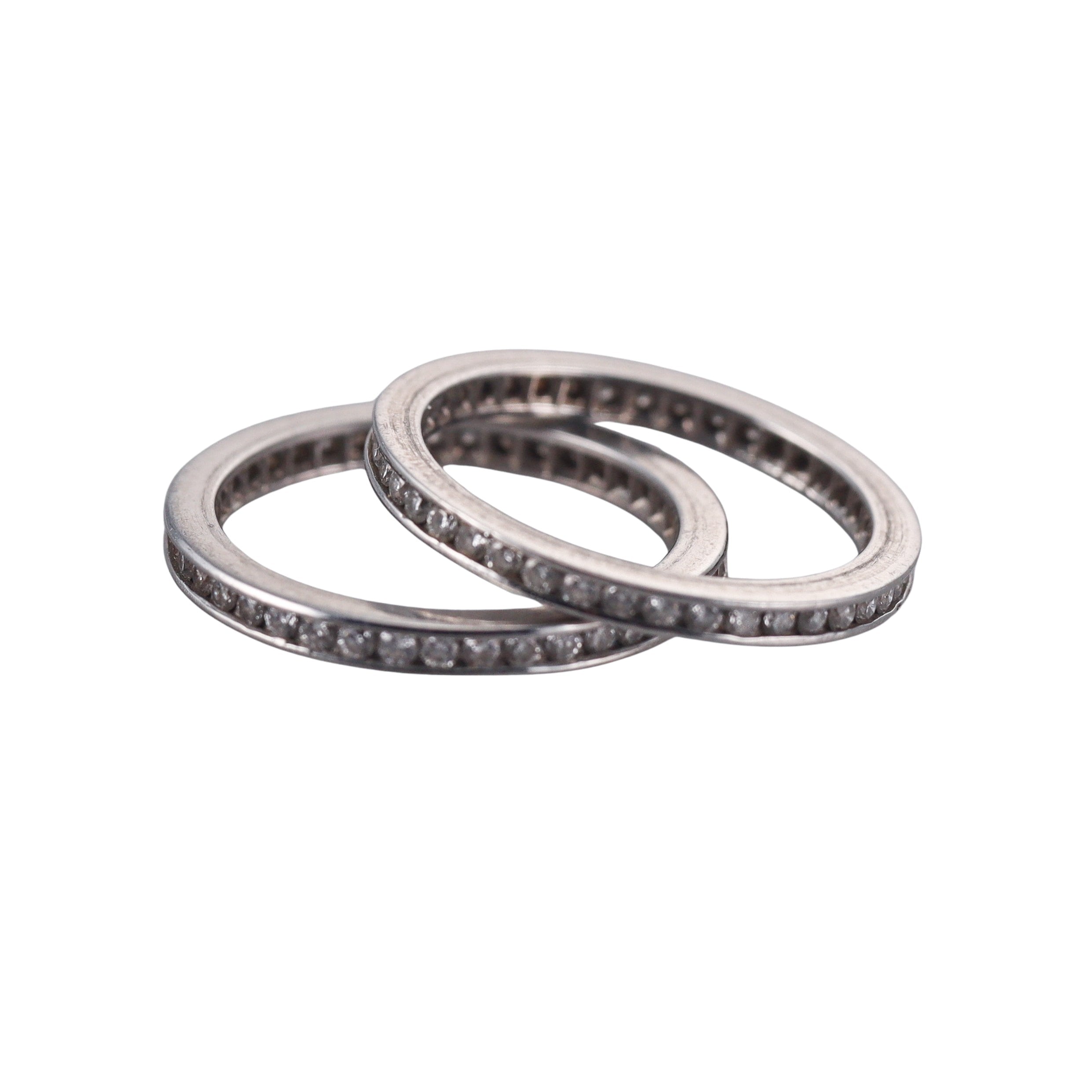 Platinum Diamond Eternity Band Ring Set