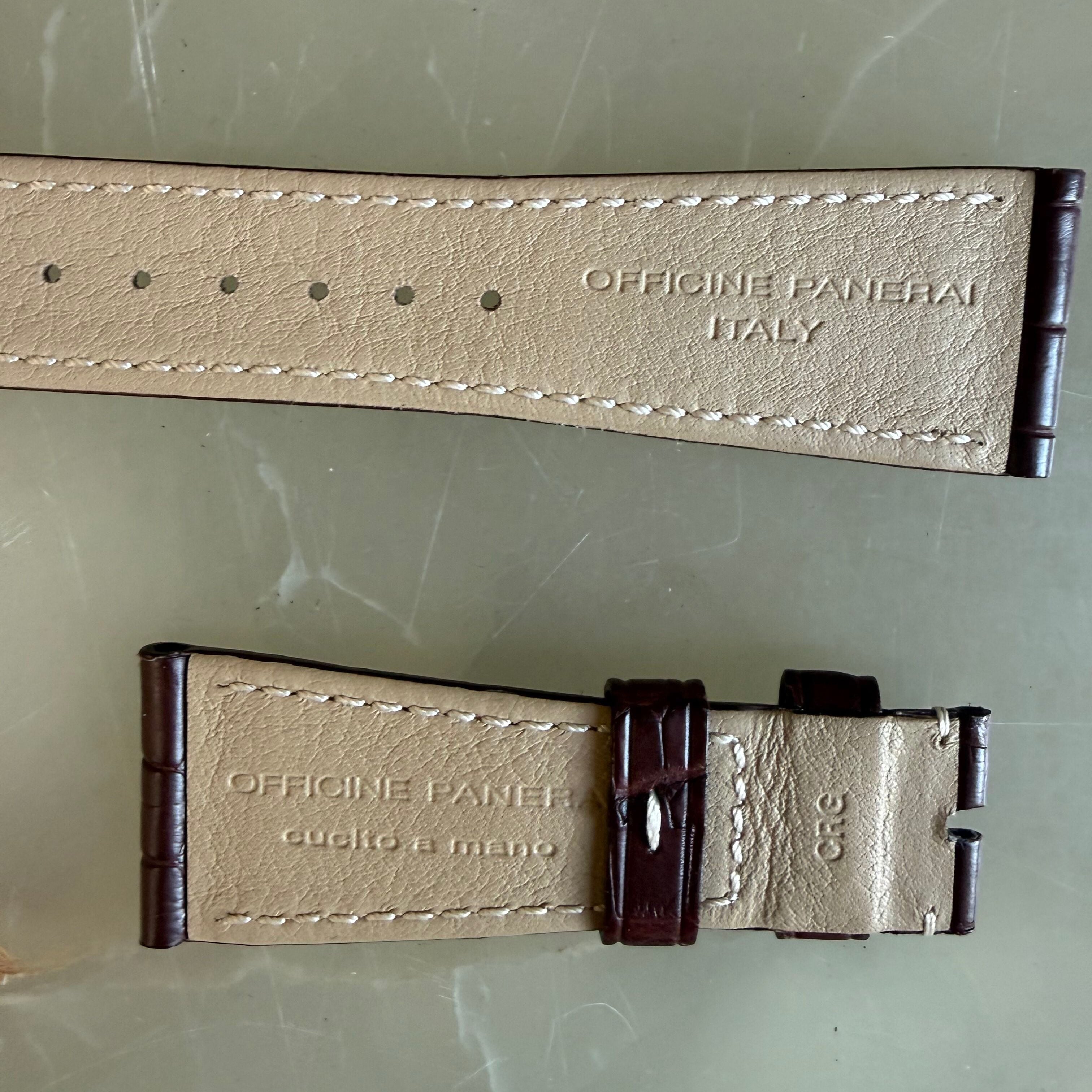 Authentic Panerai Brown Alligator Watch Strap Band 26.65mm