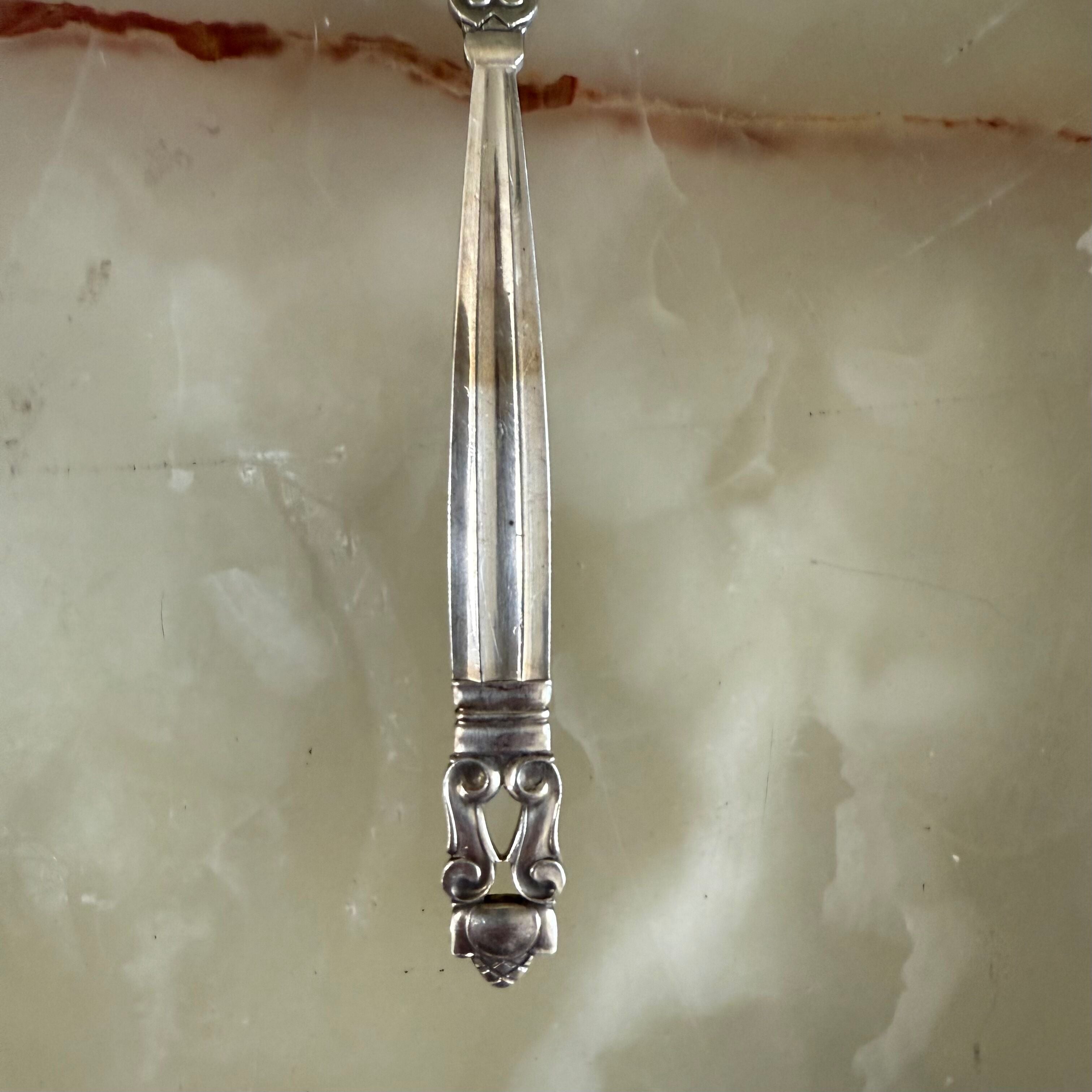 Georg Jensen Acorn Sterling Silver Pastry Fork Set of 6