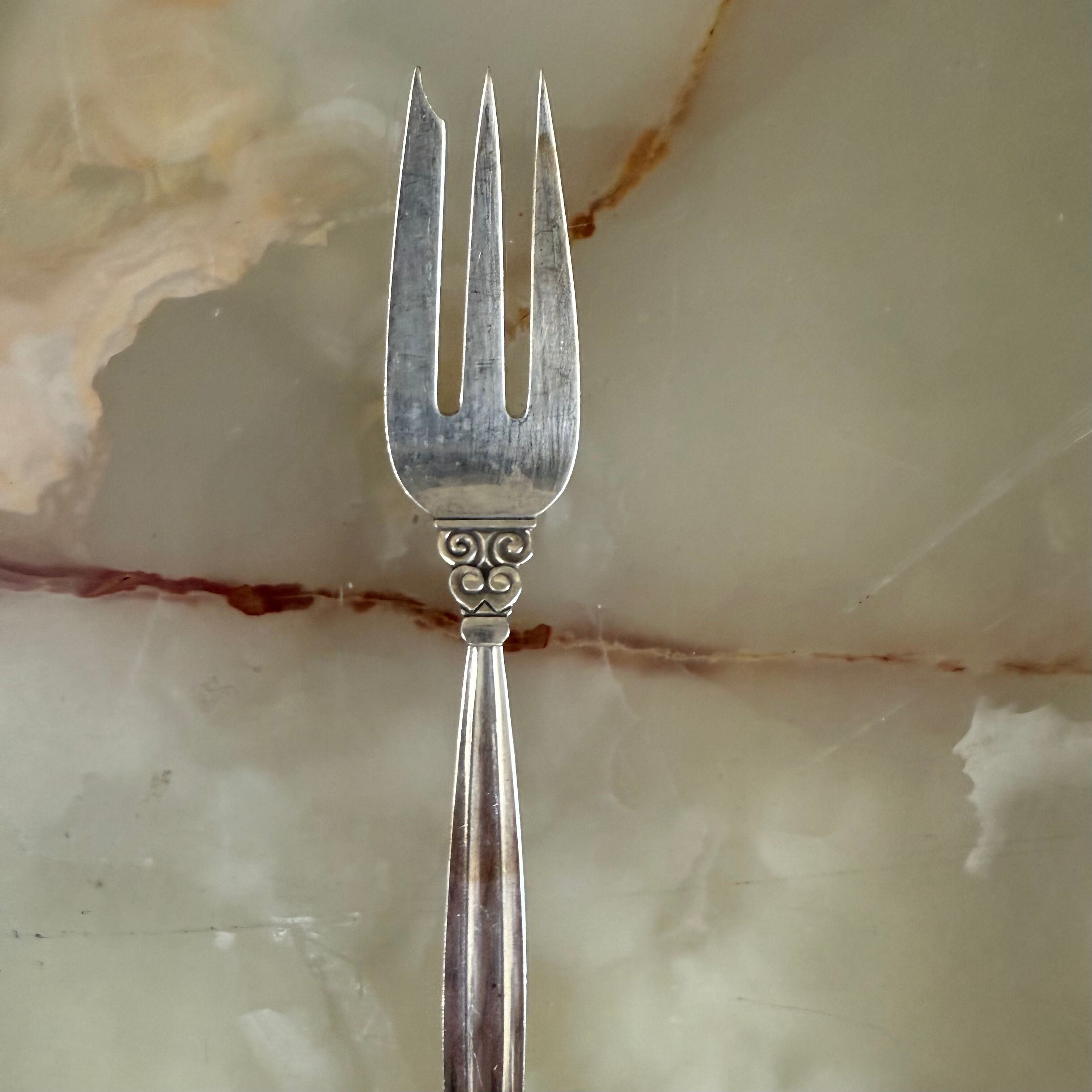 Georg Jensen Acorn Sterling Silver Pastry Fork Set of 6