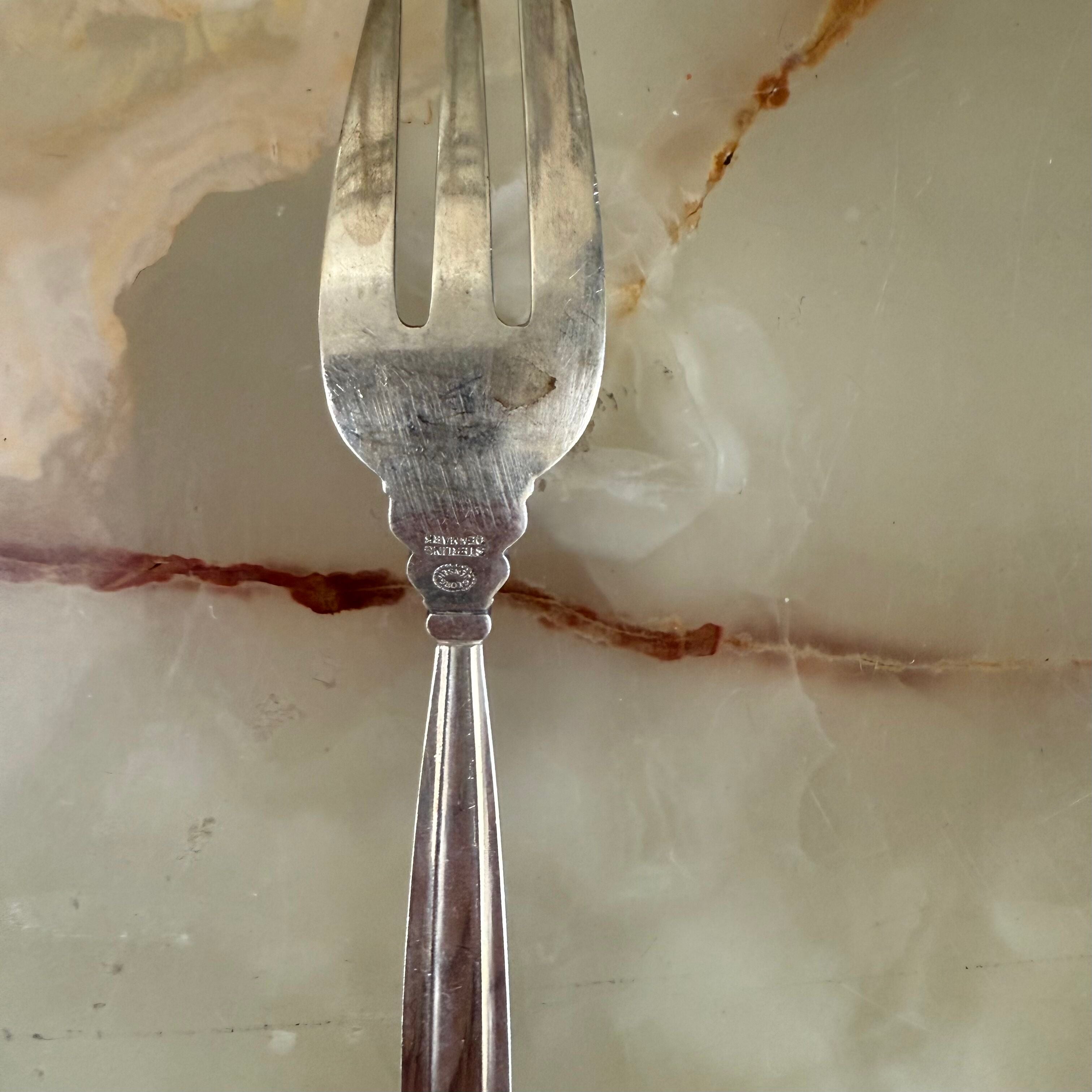 Georg Jensen Acorn Sterling Silver Pastry Fork Set of 6