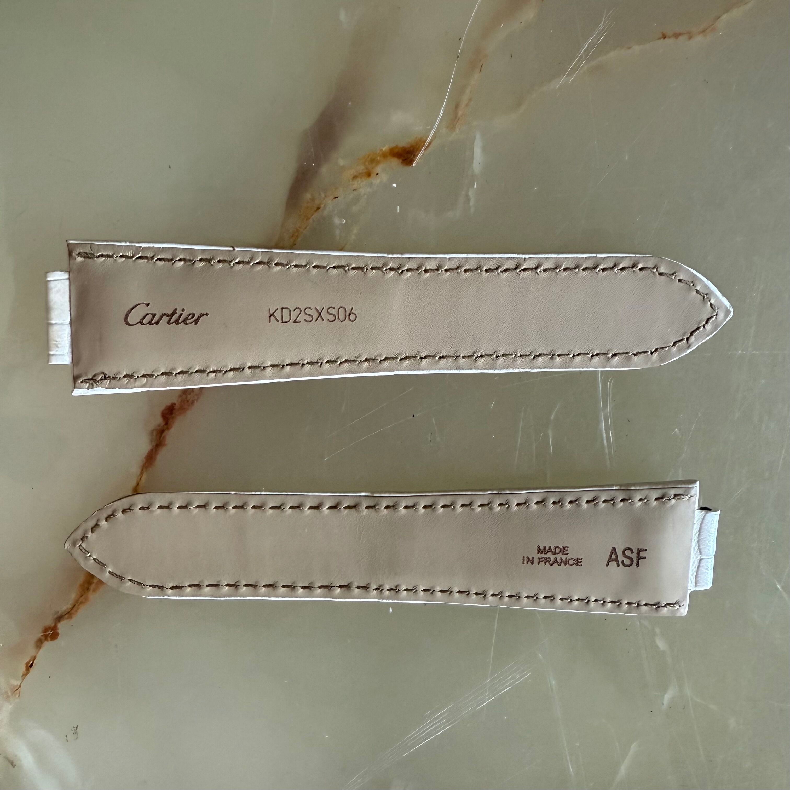 Authentic Cartier Ballon Bleu White Alligator Watch Strap Band 22mm KD2SXS06