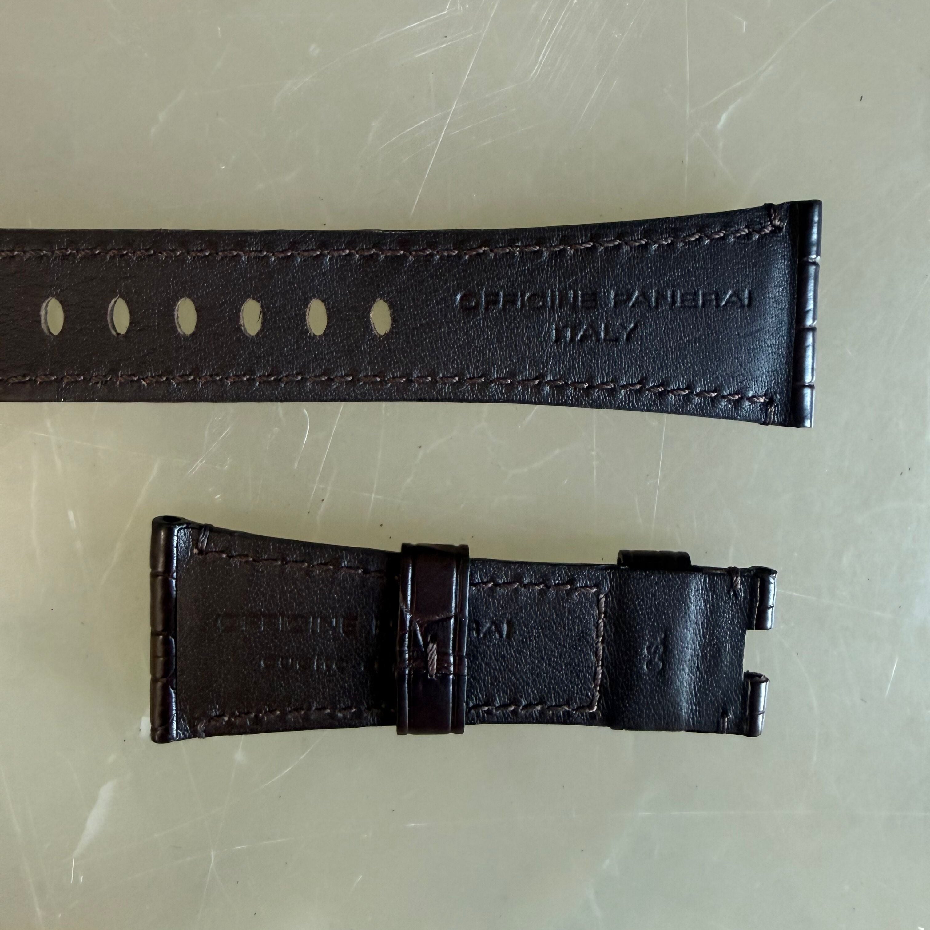 Authentic Panerai Brown Alligator Watch Strap Band 27mm