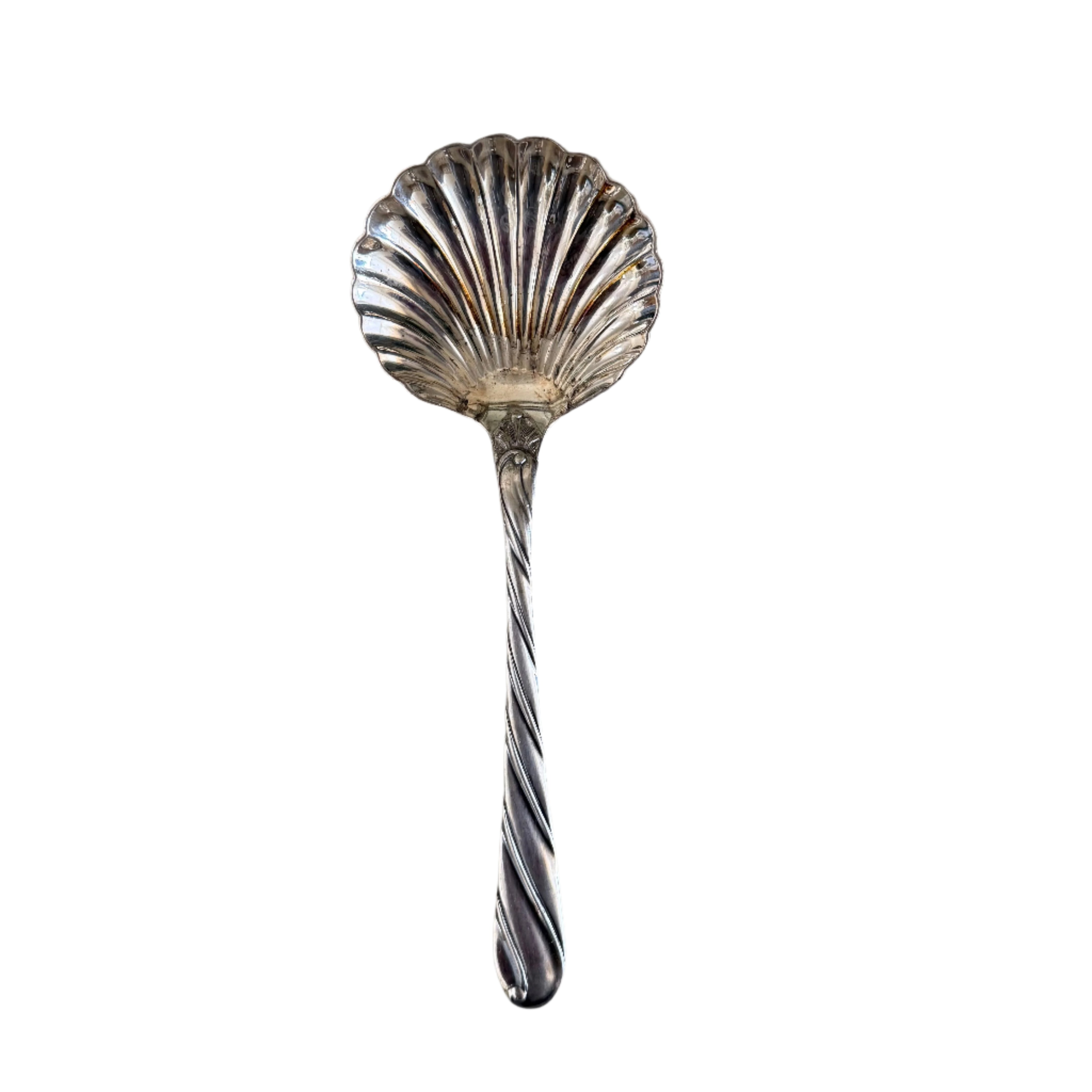 Buccellati Torchon Sterling Solid Shell Berry Casserole Spoon