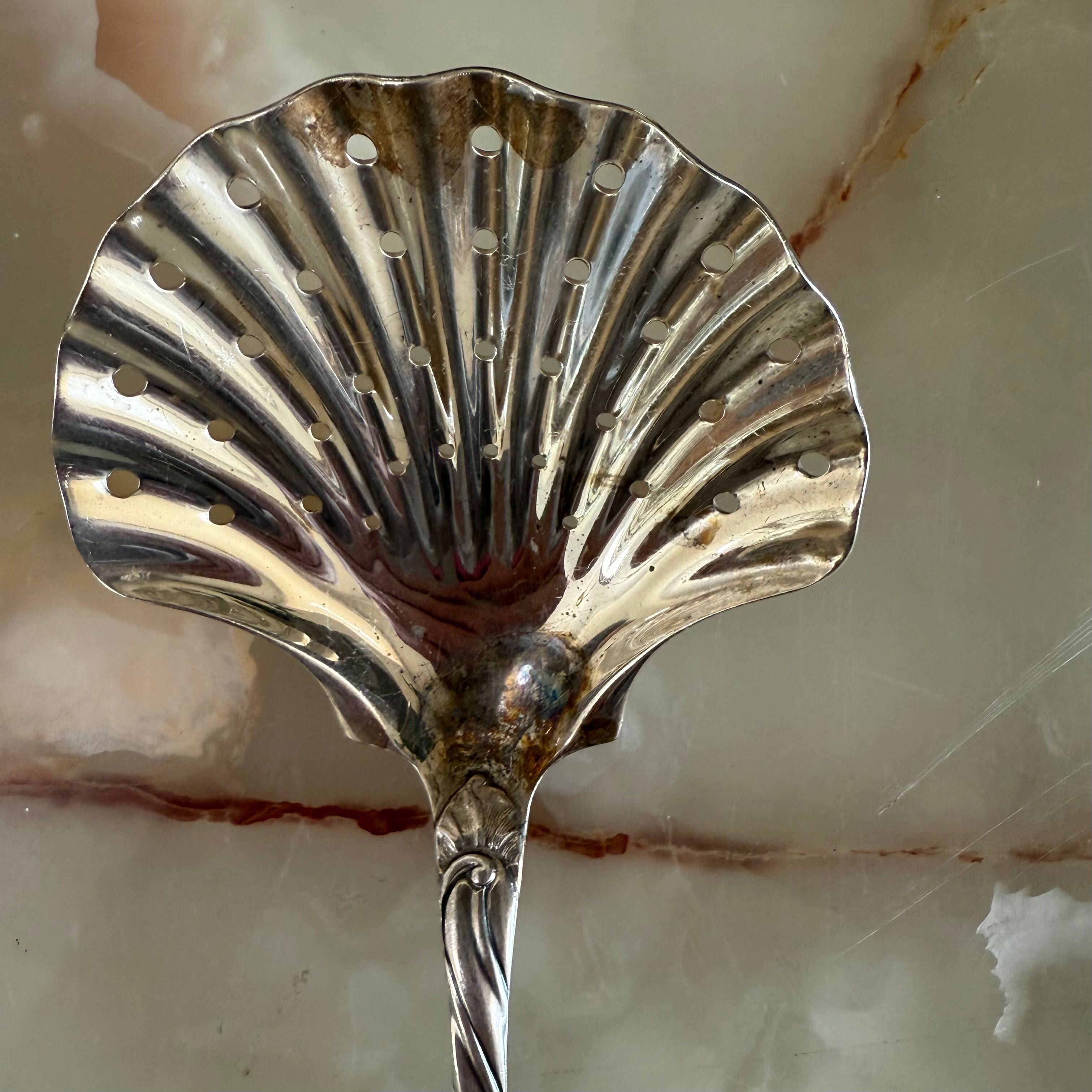Buccellati Torchon Sterling Silver Pierced Vegetable Serving Spoon
