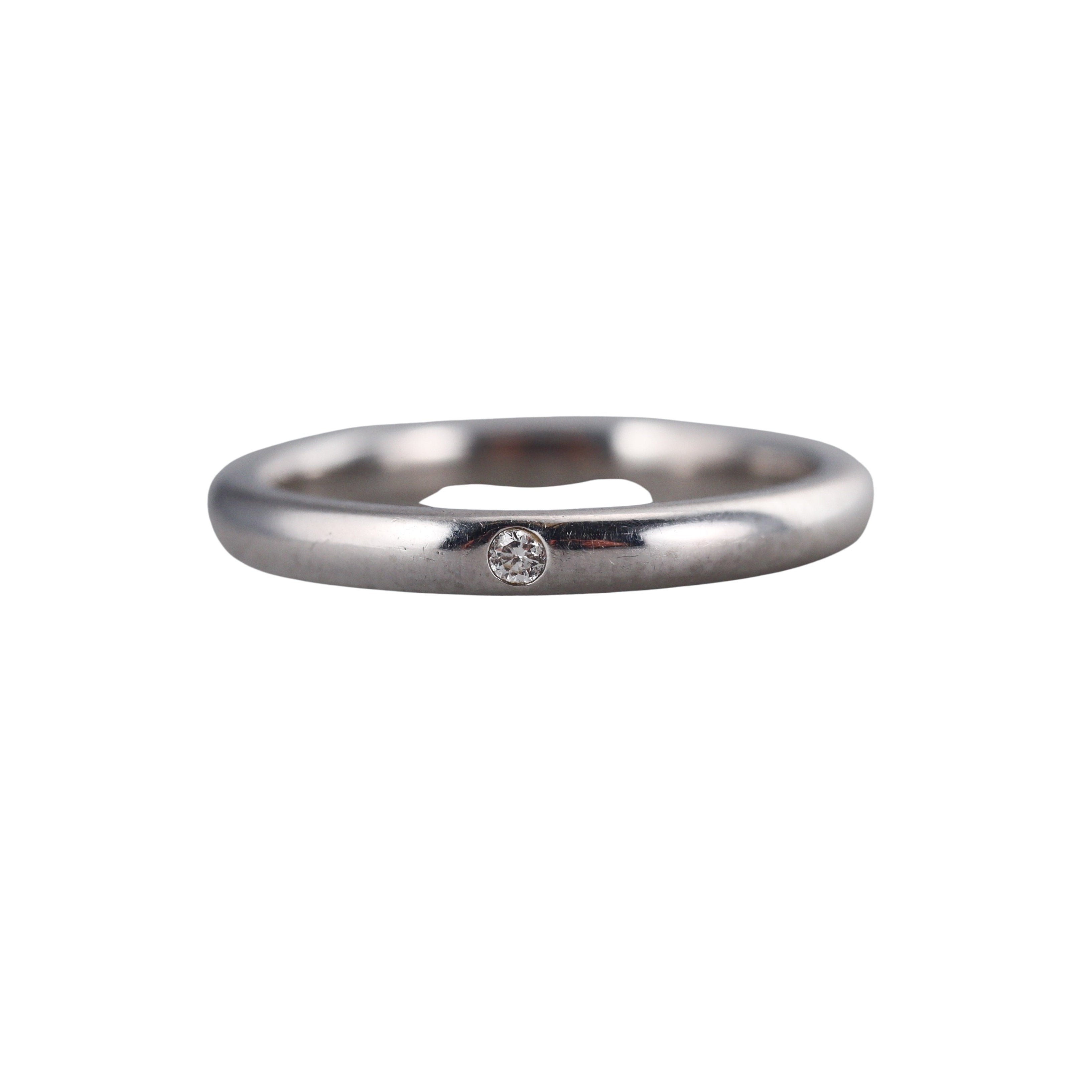 Tiffany & Co Elsa Peretti Platinum Diamond Wedding Band Ring