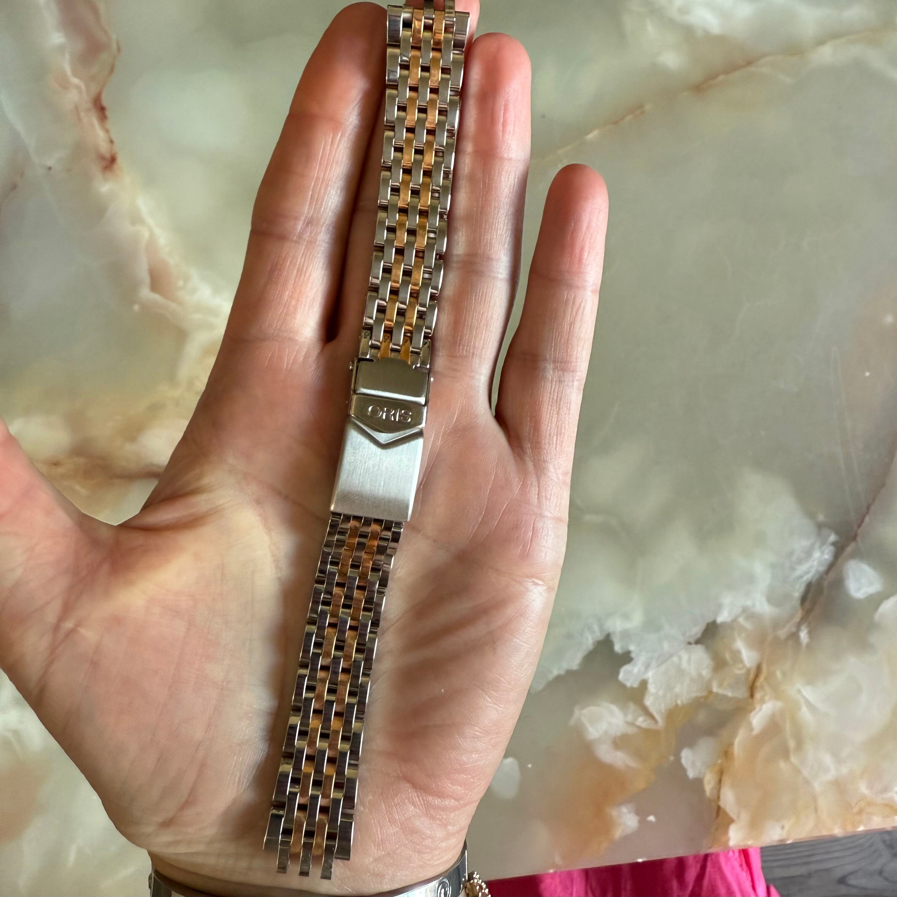 Authentic Oris Steel Gold Watch Bracelet 16mm 81663
