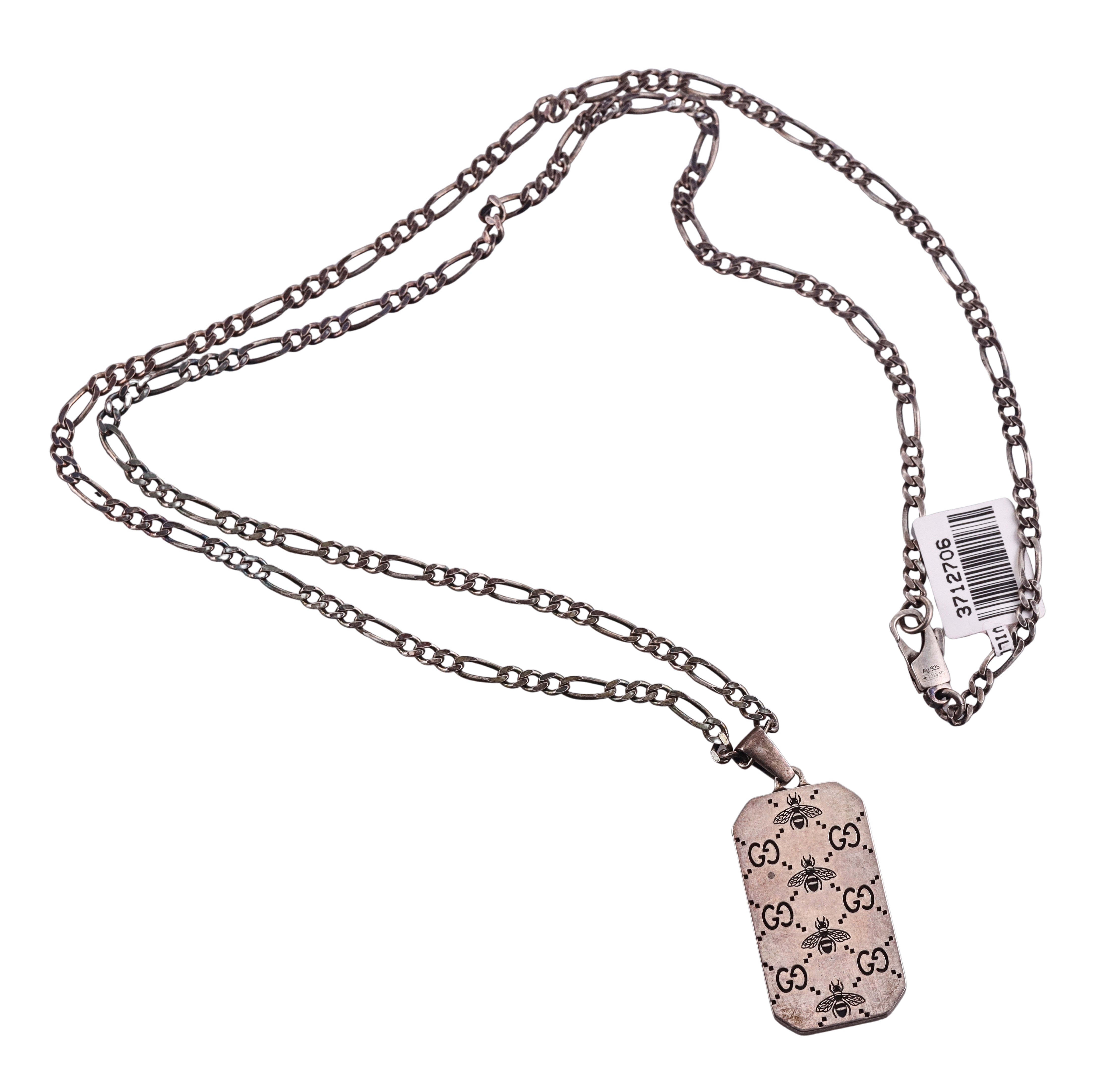 Gucci Sterling Silver Pendant Necklace Retail $630