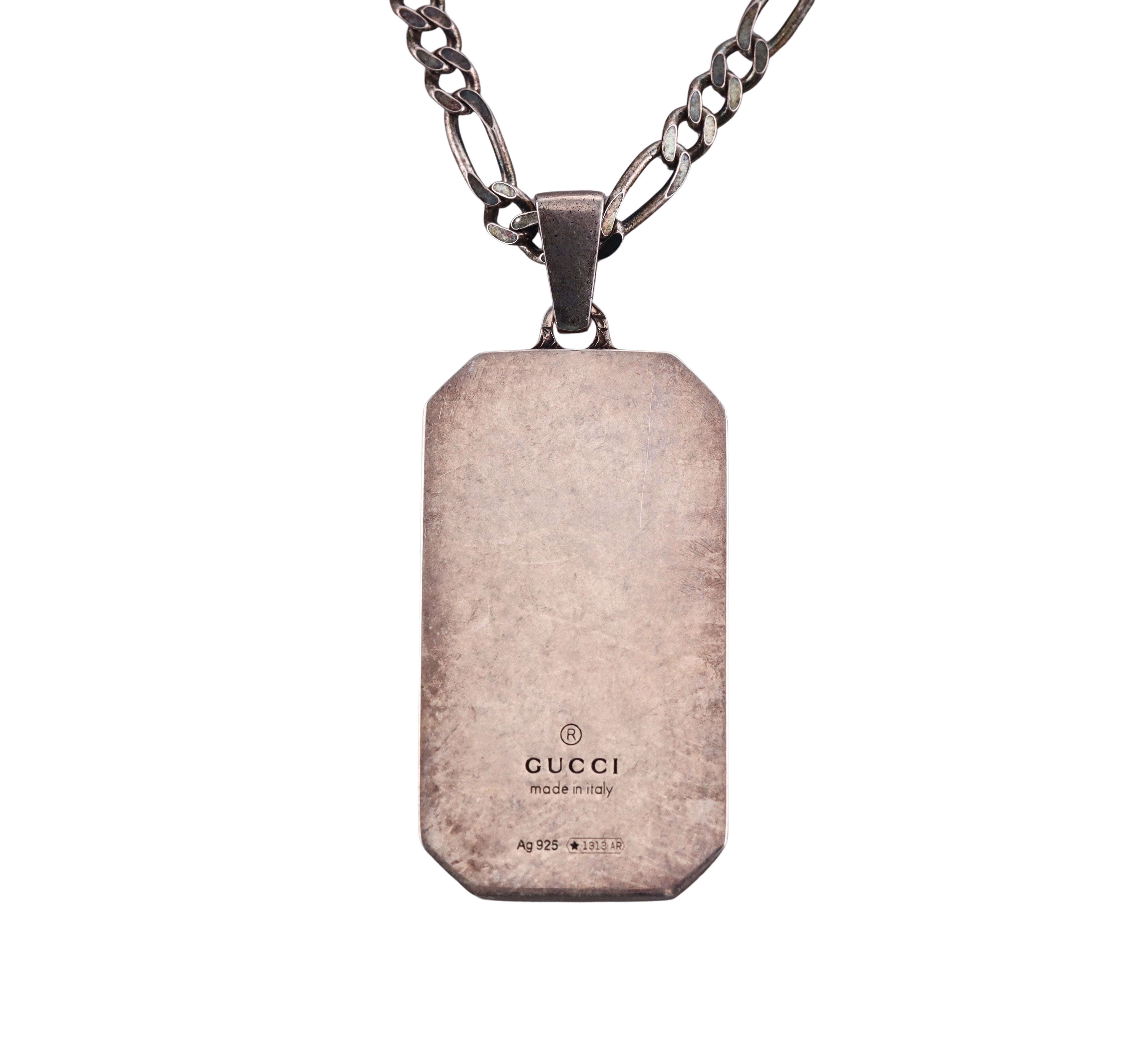 Gucci Sterling Silver Pendant Necklace Retail $630