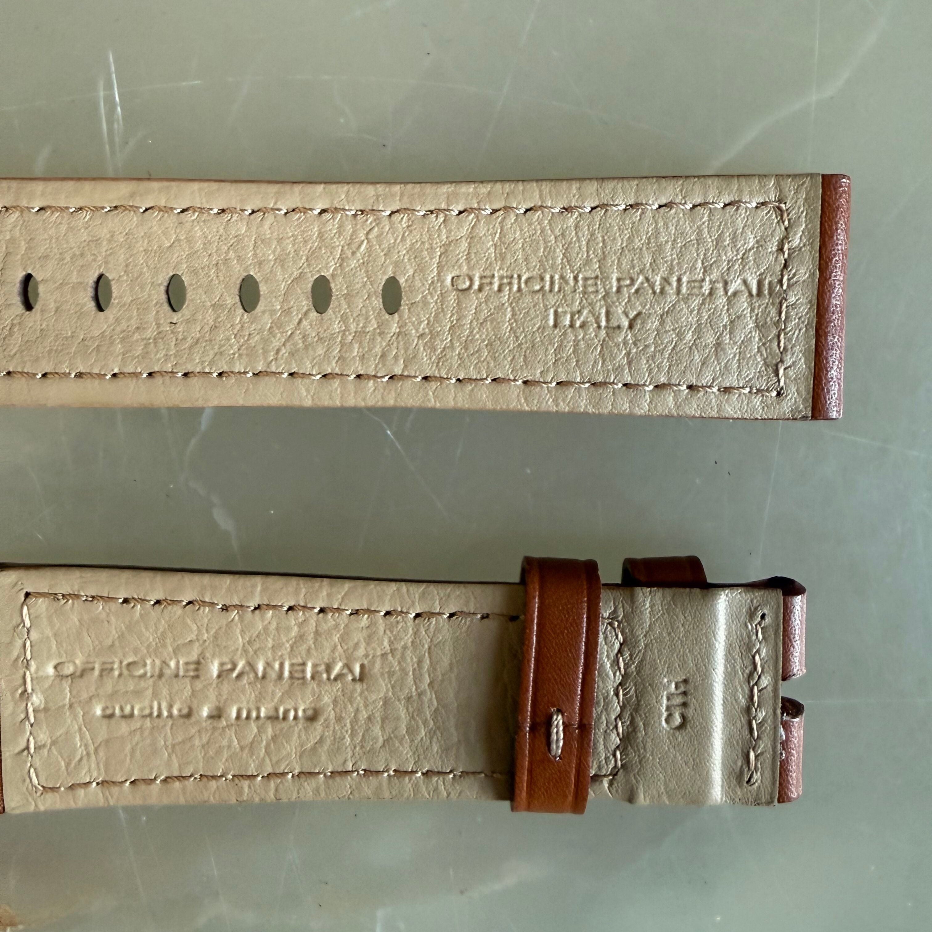 Authentic Panerai Brown Leather Watch Strap Band 26.5mm