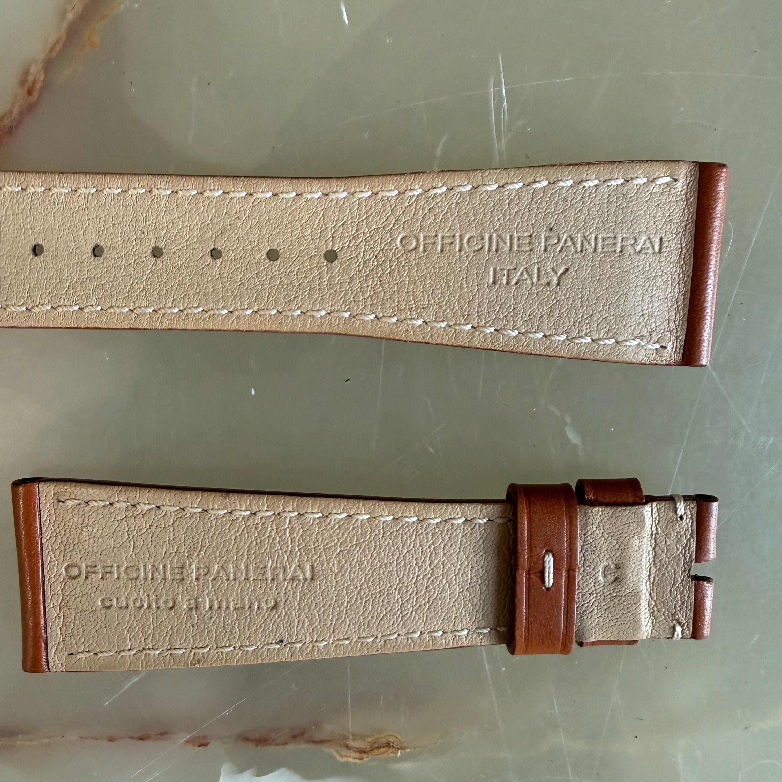 Authentic Panerai Brown Leather Watch Strap Band 26mm
