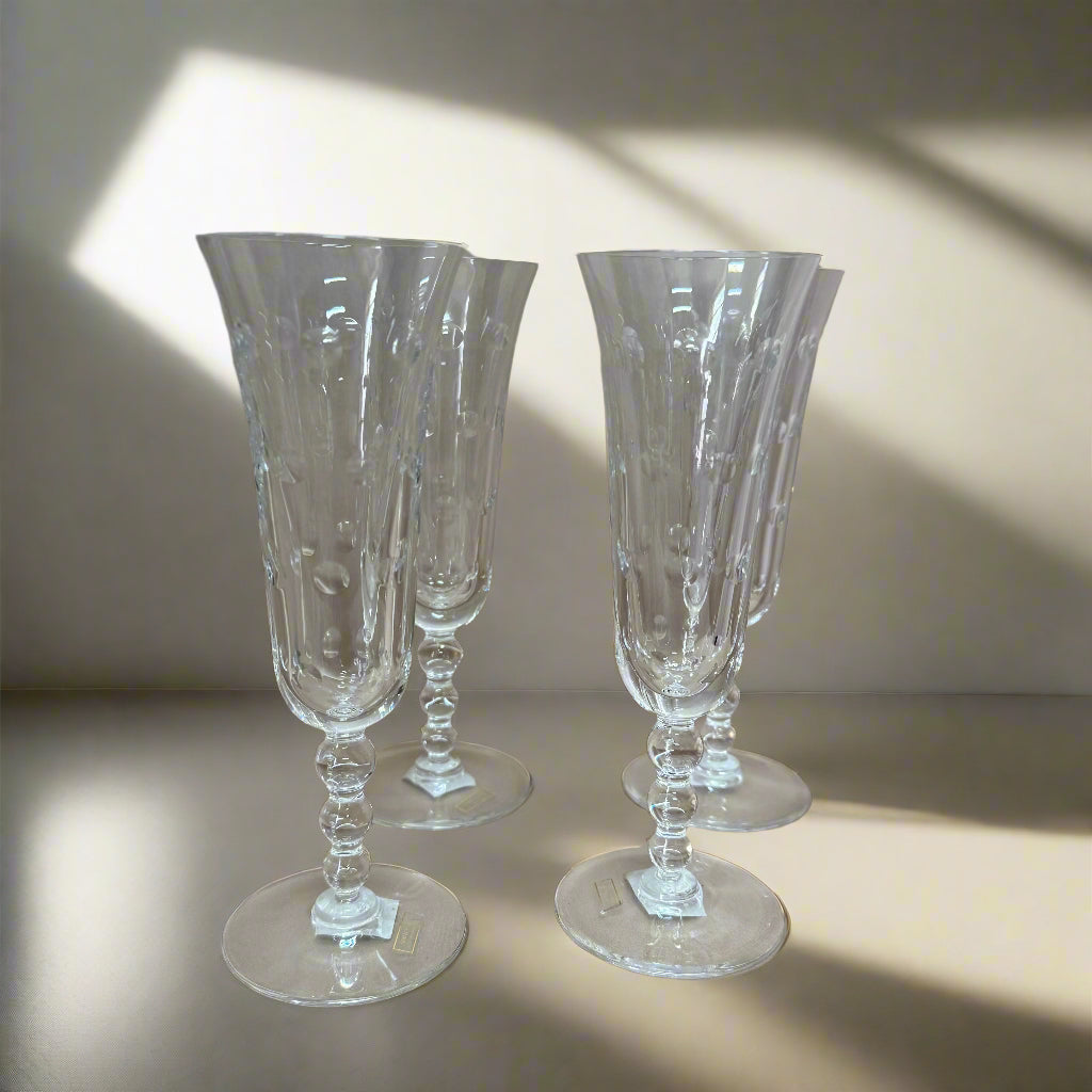 Saint-Louis Crystal Bubbles Champagne Glass Set of 4