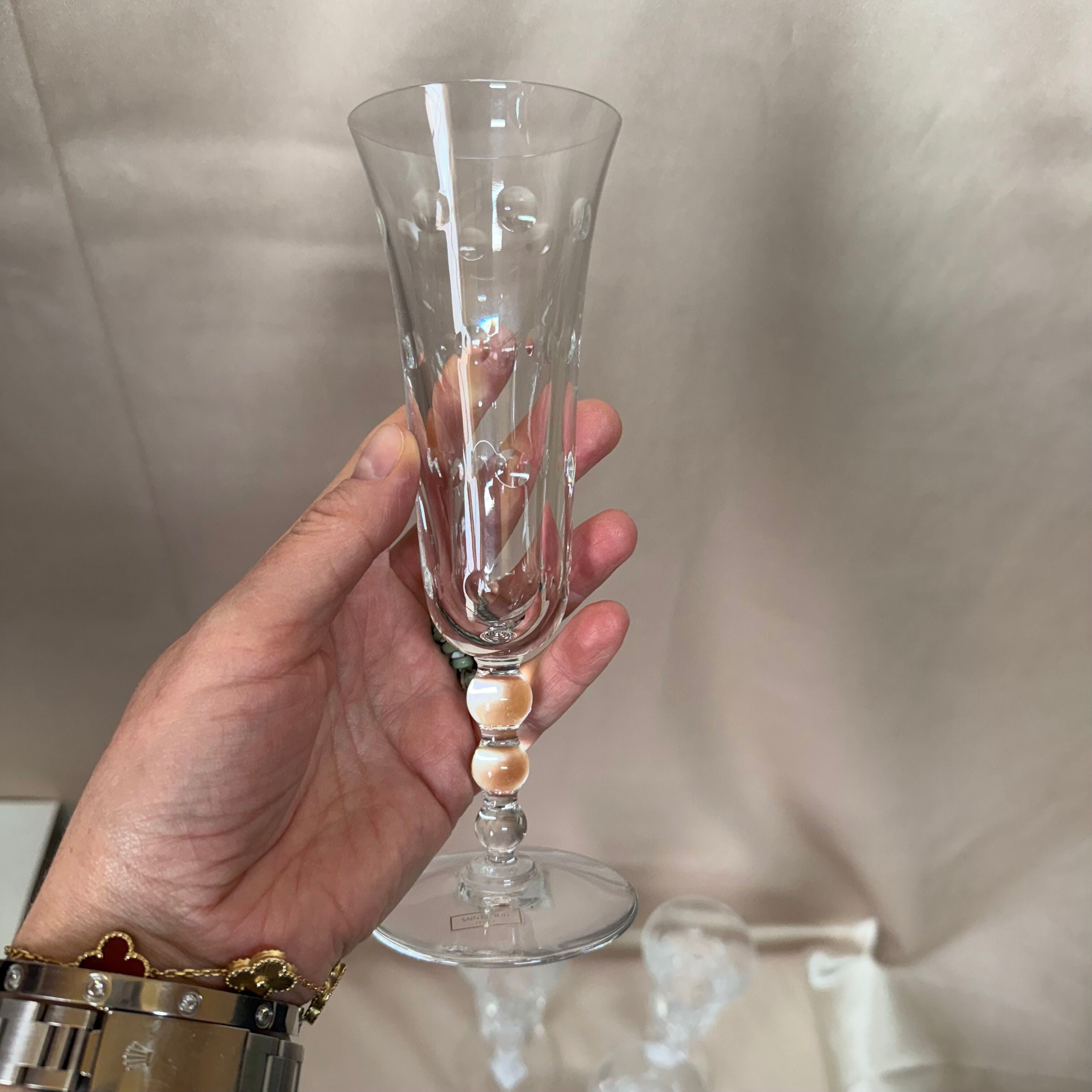 Saint-Louis Crystal Bubbles Champagne Glass Set of 4