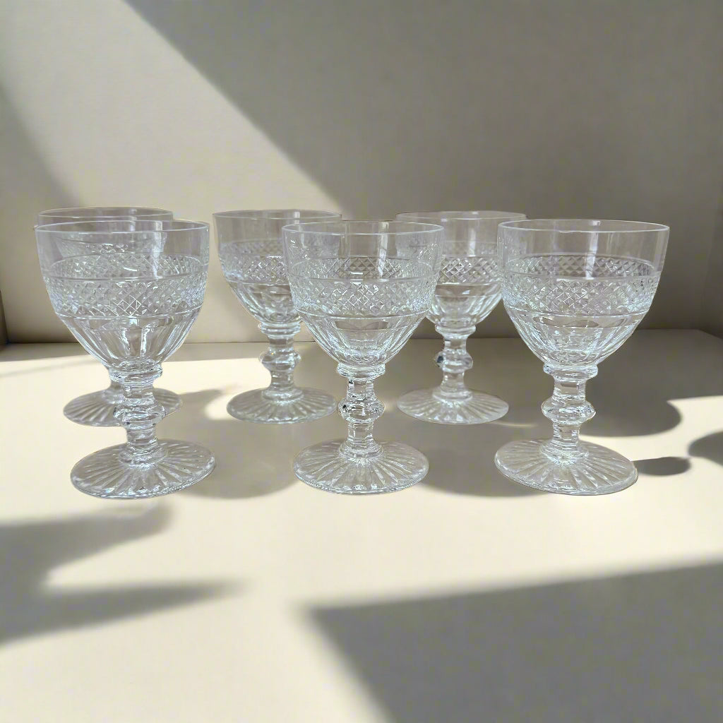 Saint-Louis Crystal Trianon Burgundy Wine Glass Set of 6