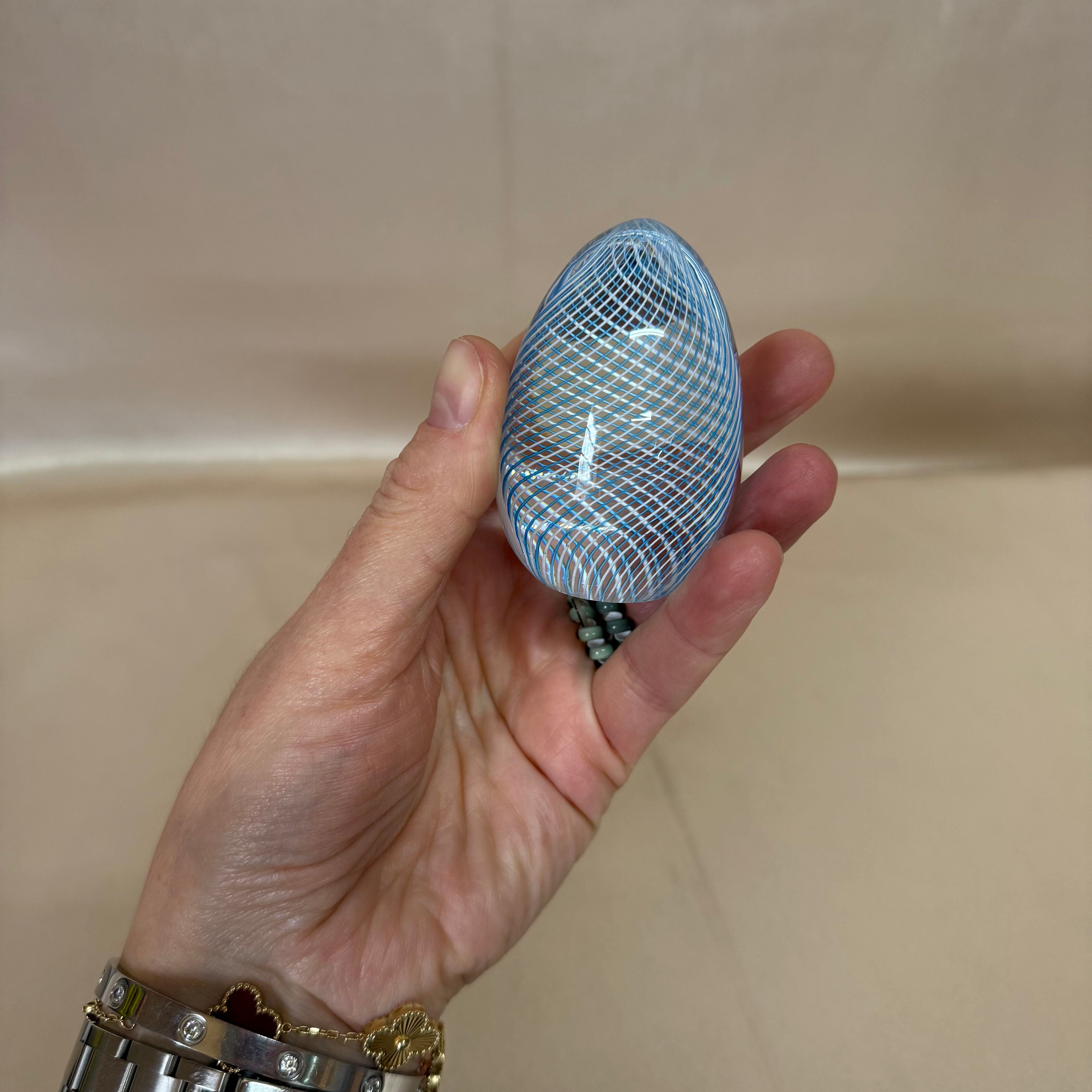 Saint-Louis Crystal Berlingot Blue Egg