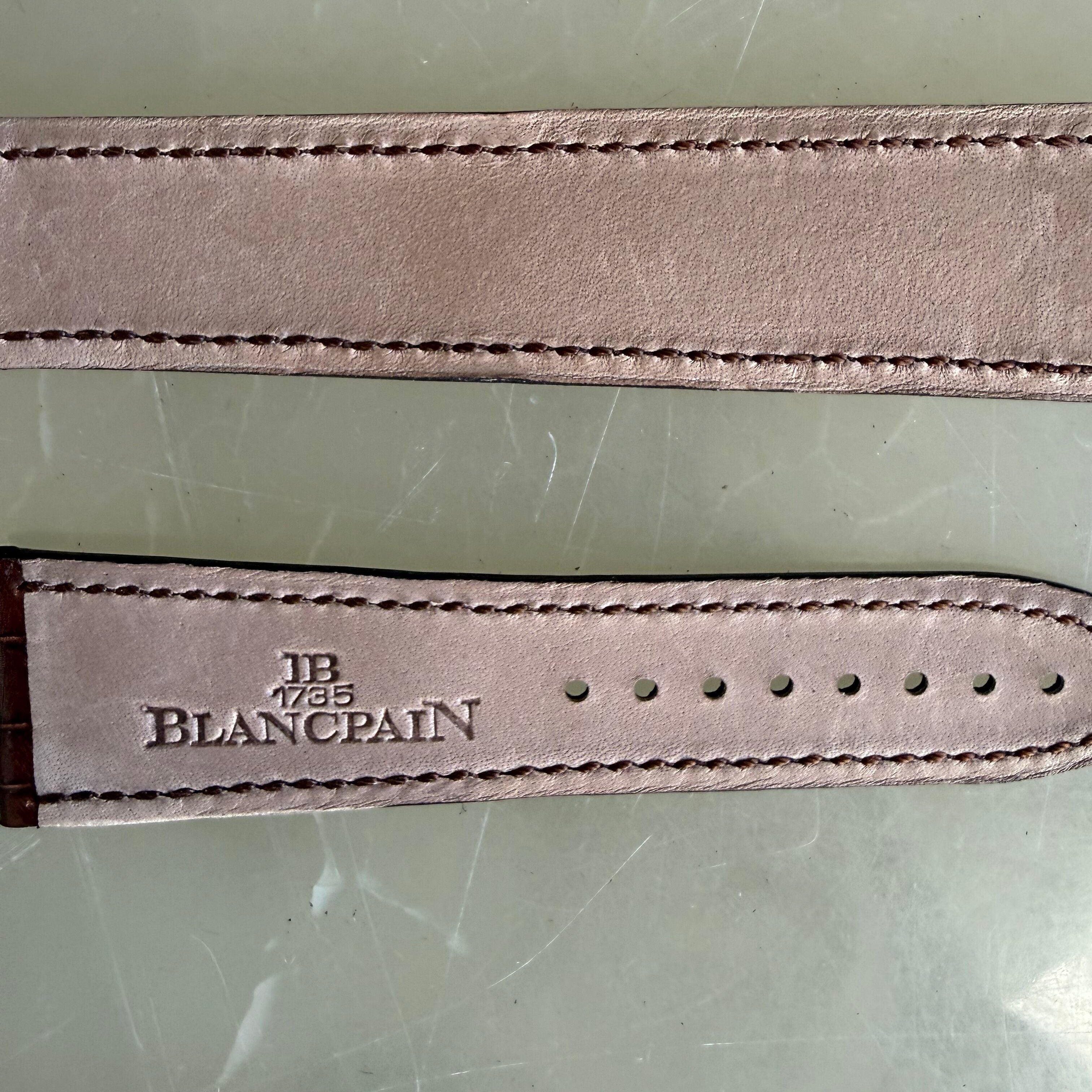 Authentic Blancpain Chocolate Brown Alligator Watch Band Strap 22.5mm