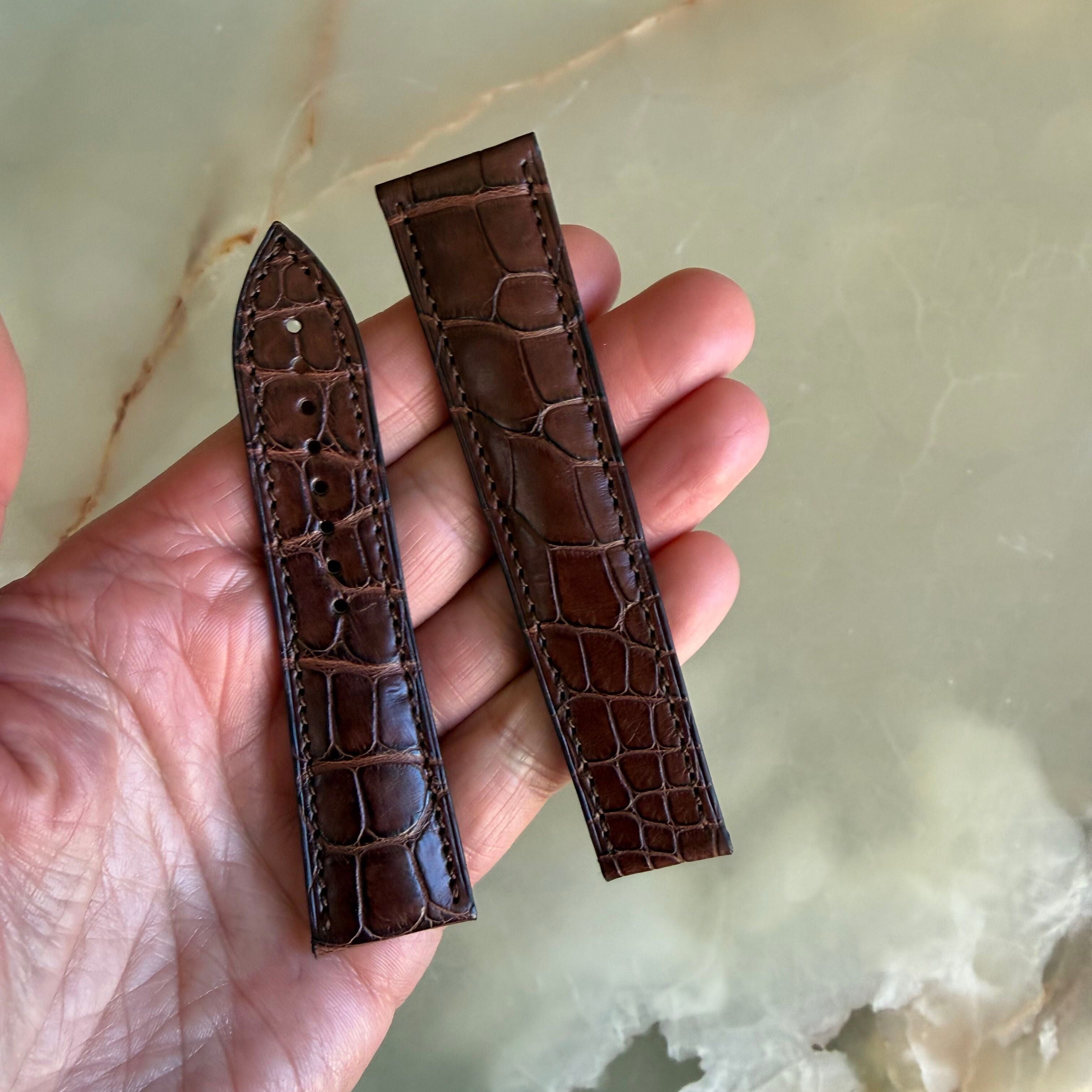 Authentic Blancpain Chocolate Brown Alligator Watch Band Strap 22.5mm