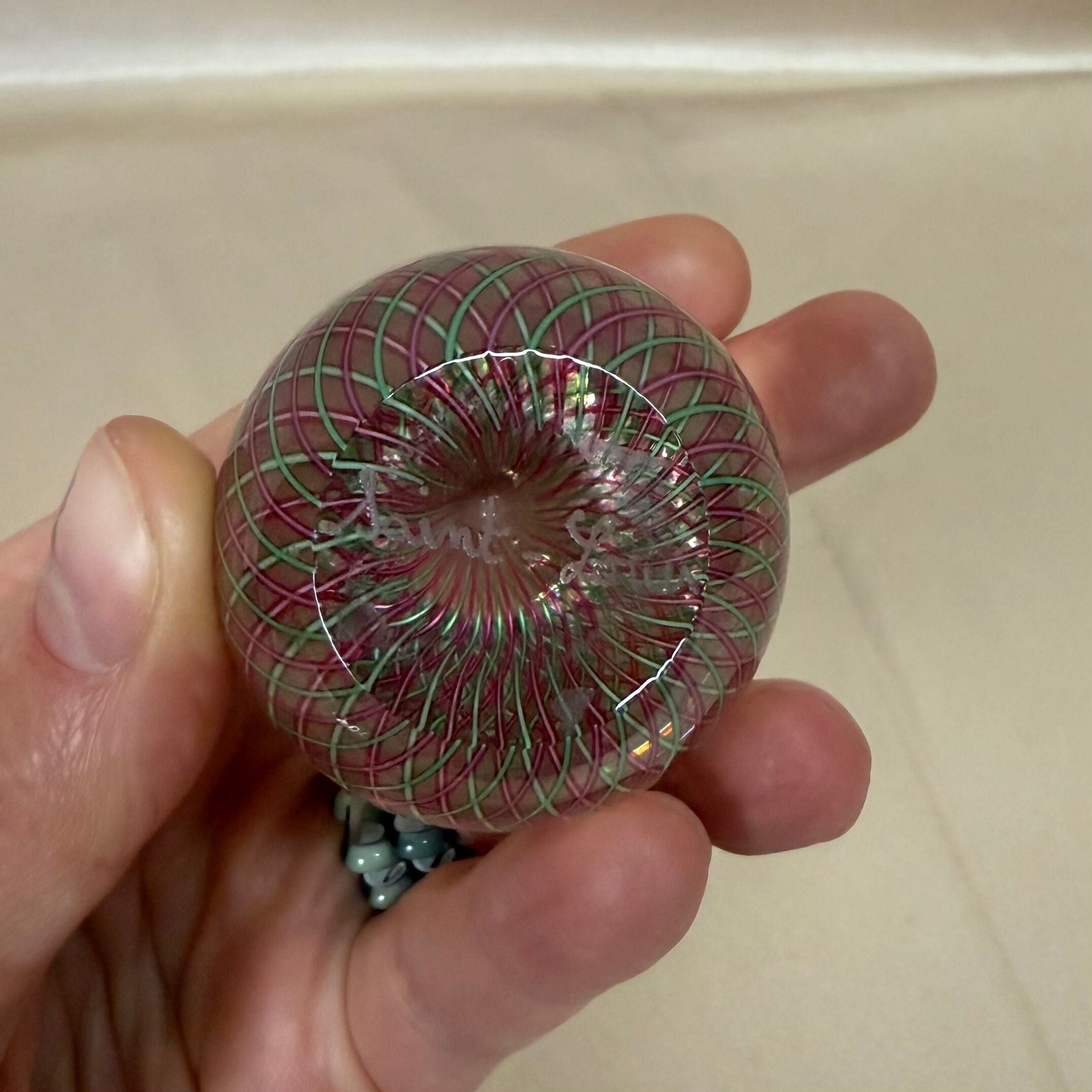 Saint-Louis Crystal Toupie Verte Egg