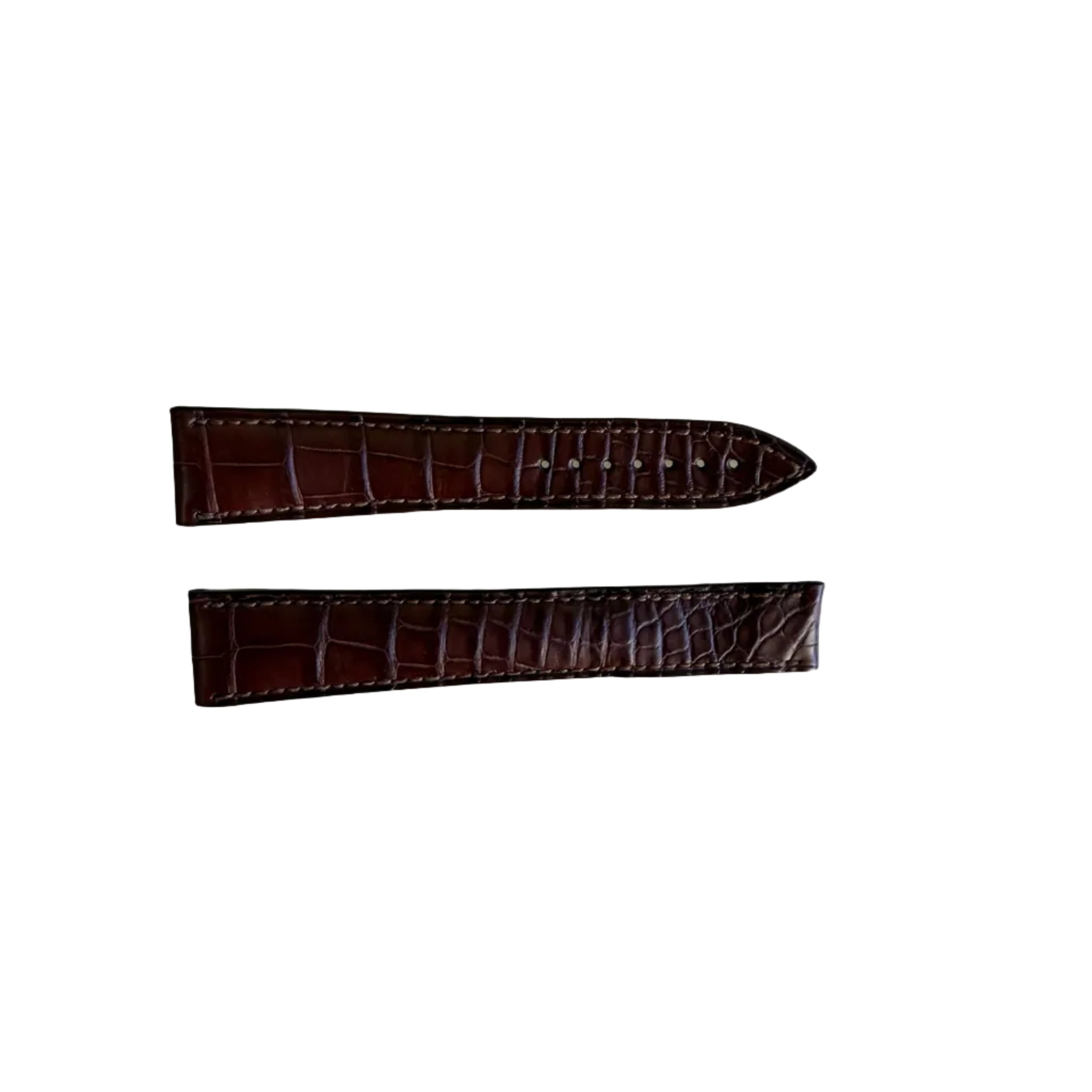 Authentic Blancpain Brown Crocodile Rubber Watch Band Strap 20mm