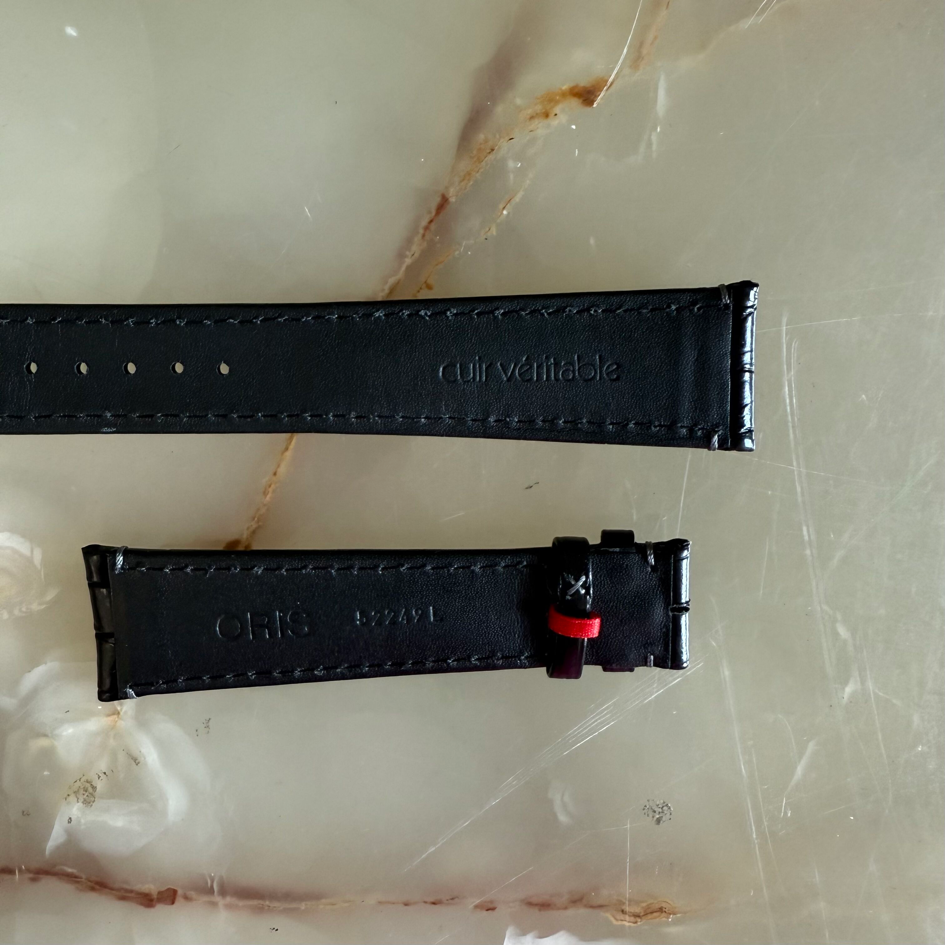 Authentic Oris Black Leather Watch Strap Band 23mm 52249
