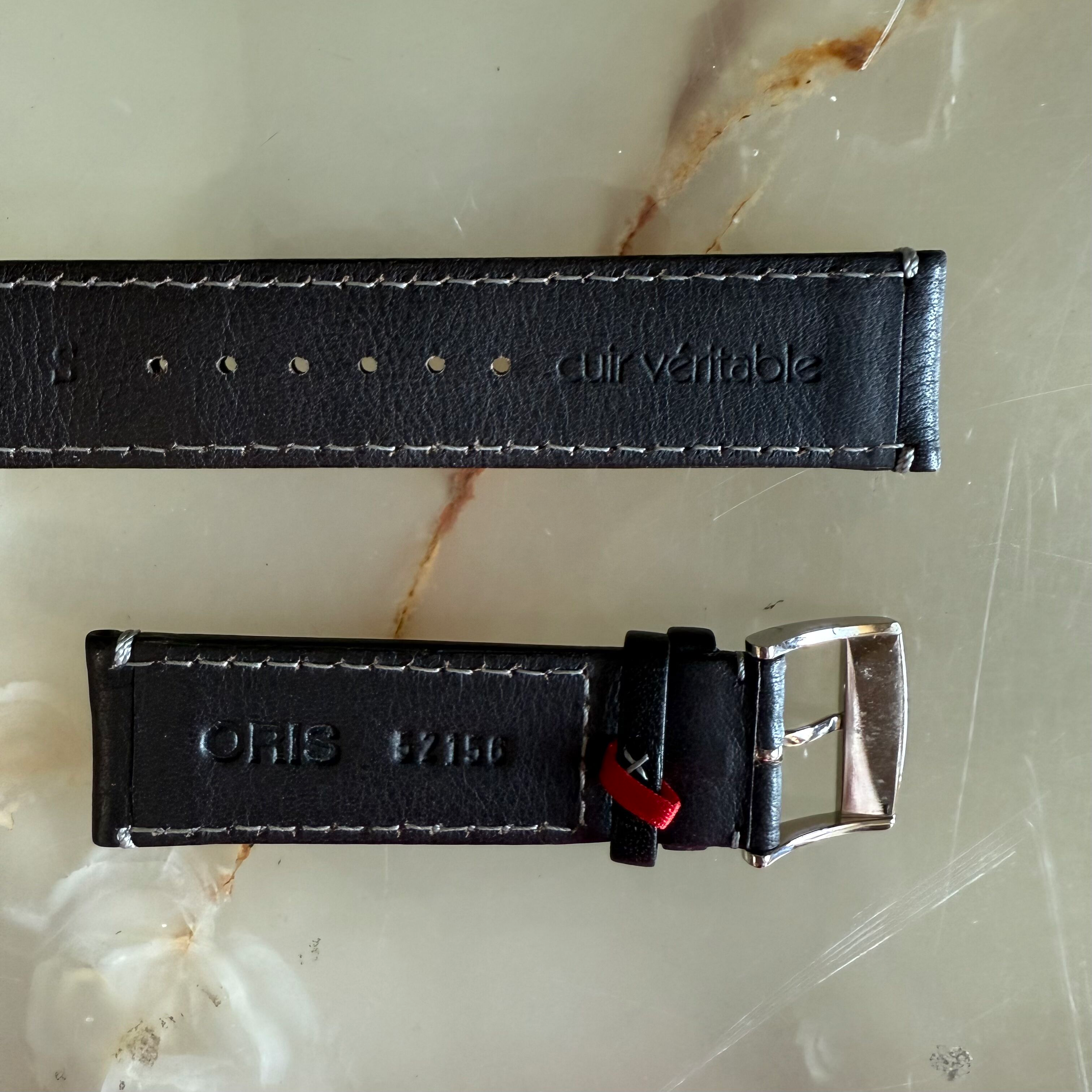 Authentic Oris Brown Leather Watch Strap Band 21mm w Buckle 52156