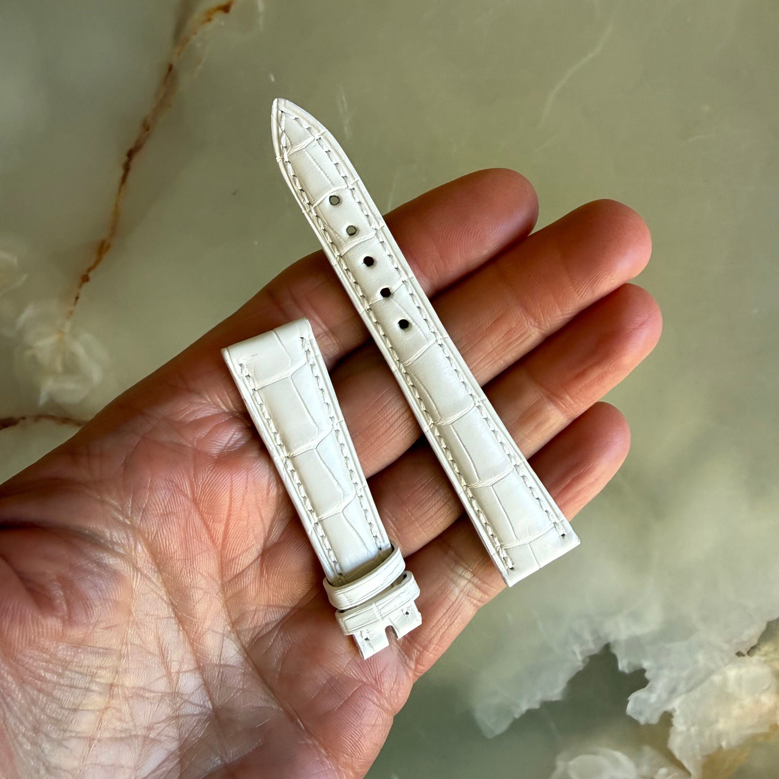 Authentic Blancpain White Alligator Watch Band Strap 15.5mm