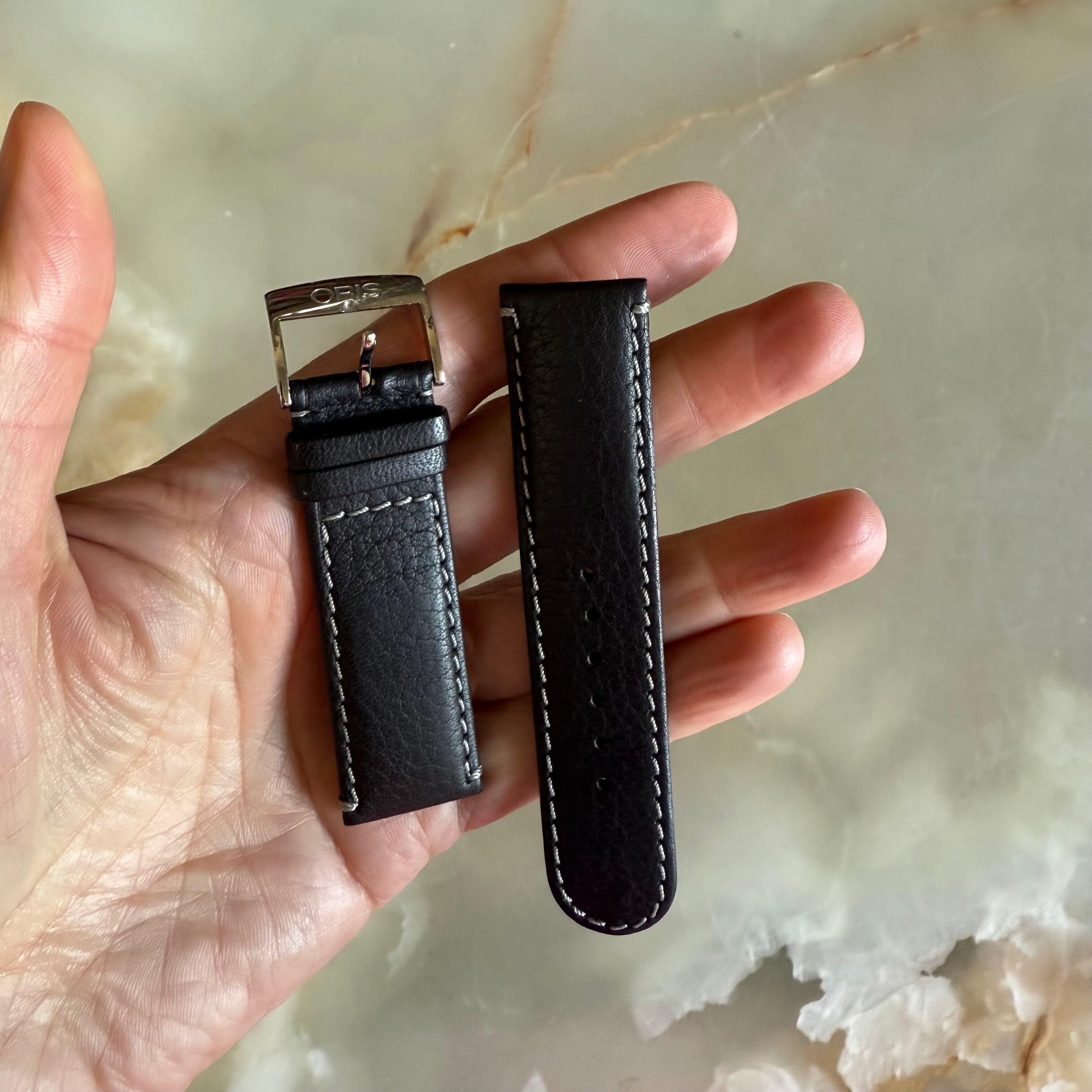 Authentic Oris Brown Leather Watch Strap Band 21mm w Buckle 52156