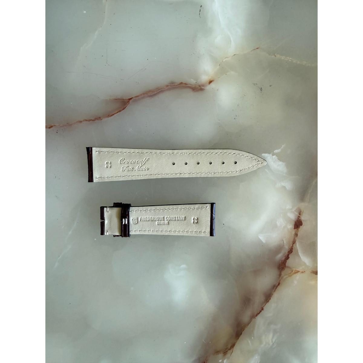 Authentic Frederique Constant Crocodile Calfskin Leather Watch Strap Band 22mm