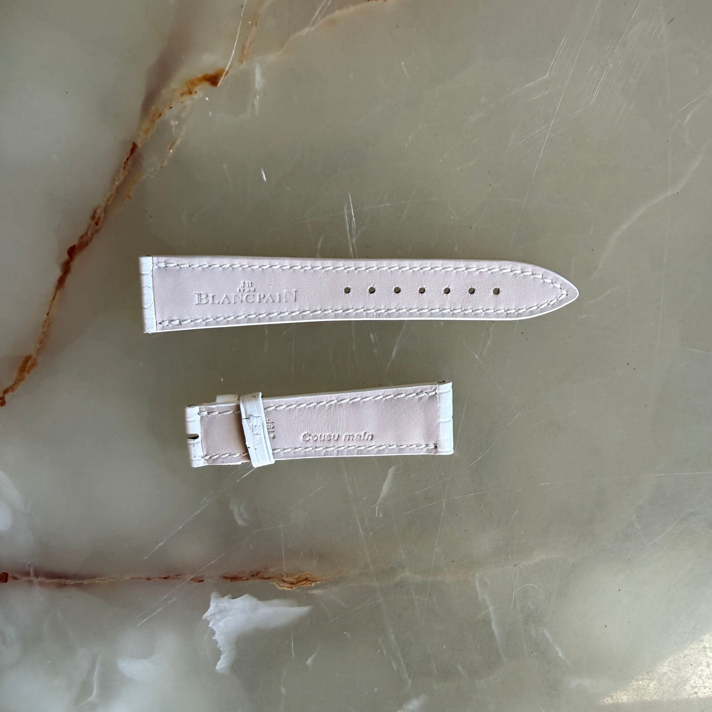 Authentic Blancpain White Alligator Watch Band Strap 18mm