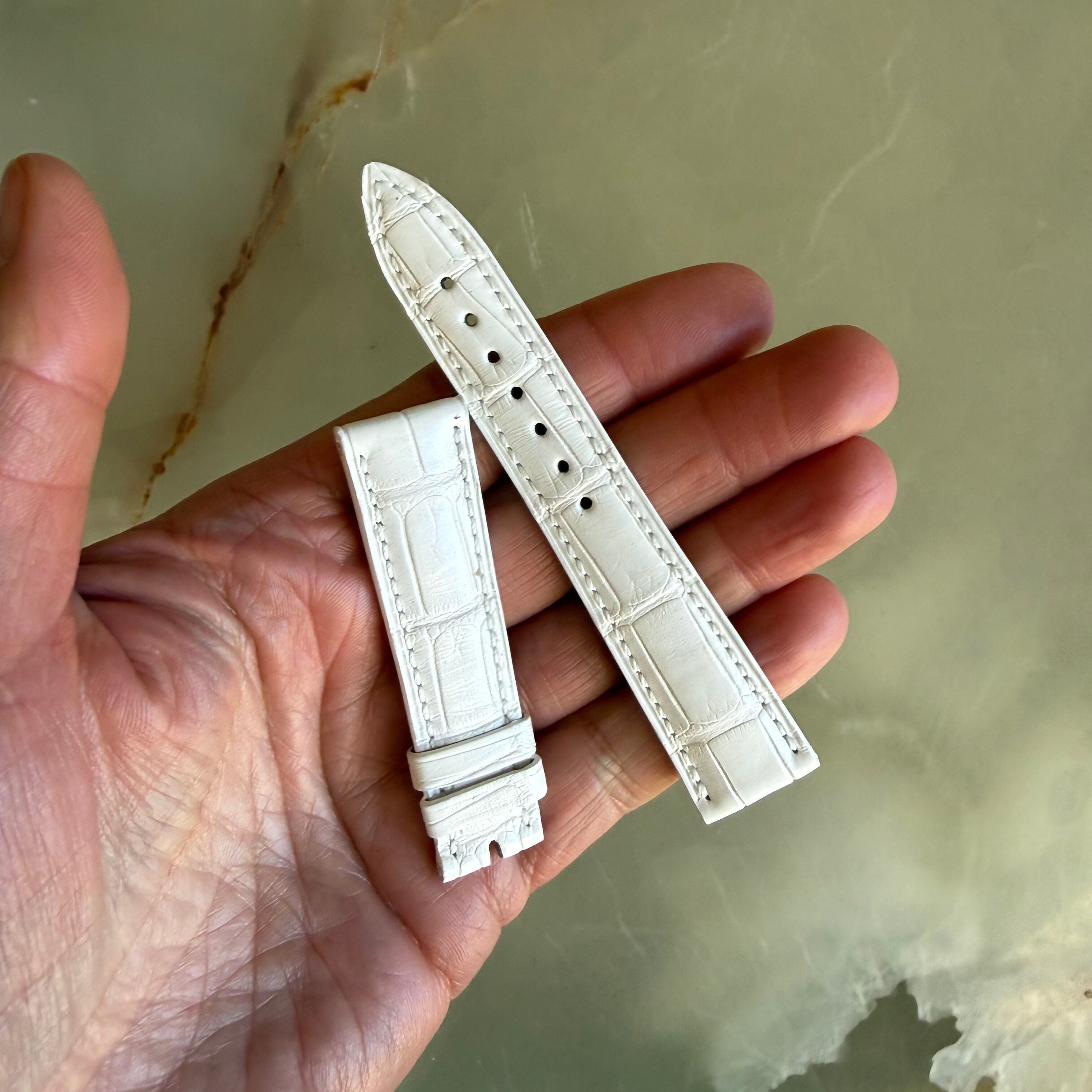 Authentic Blancpain White Alligator Watch Band Strap 18mm