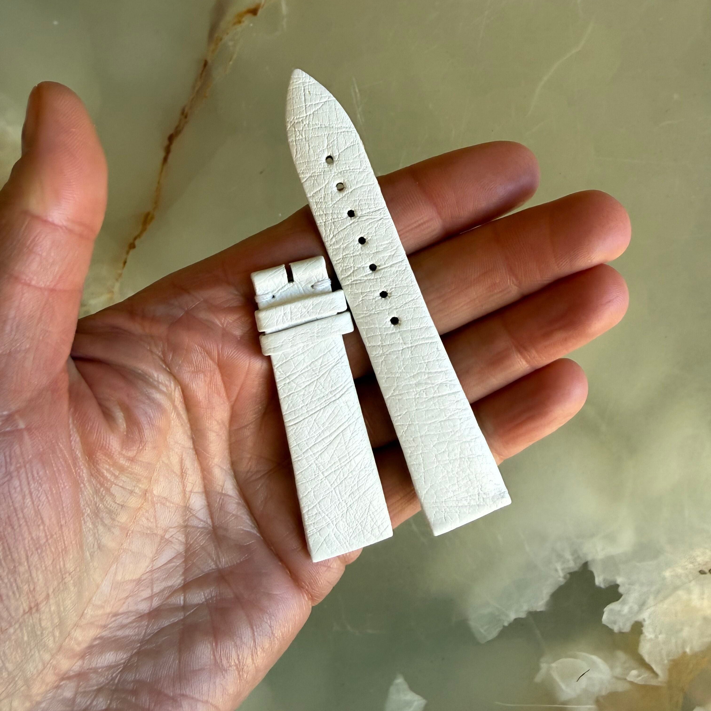 Authentic Blancpain White Leather Watch Band Strap 18mm