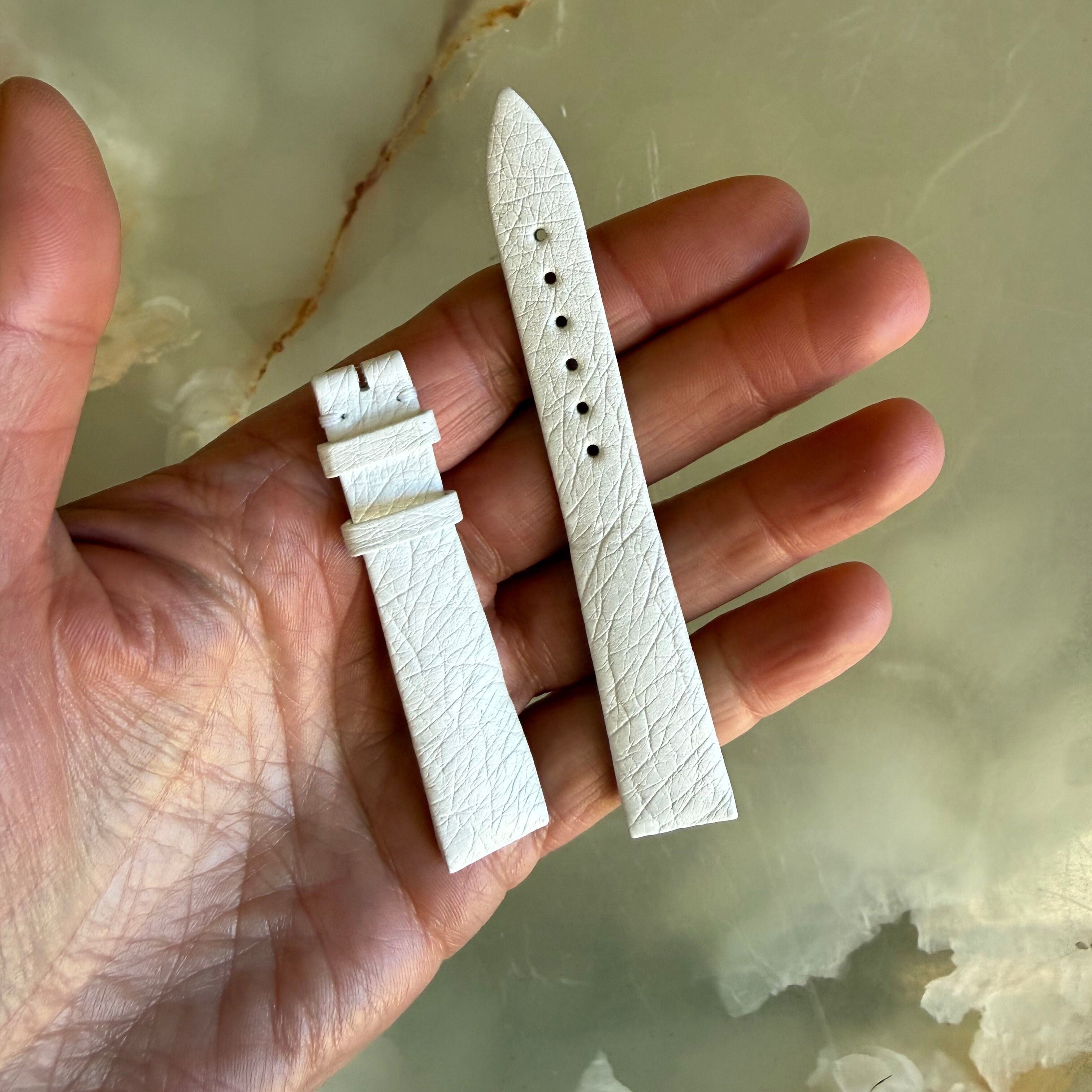 Authentic Blancpain White Leather Watch Band Strap 15mm