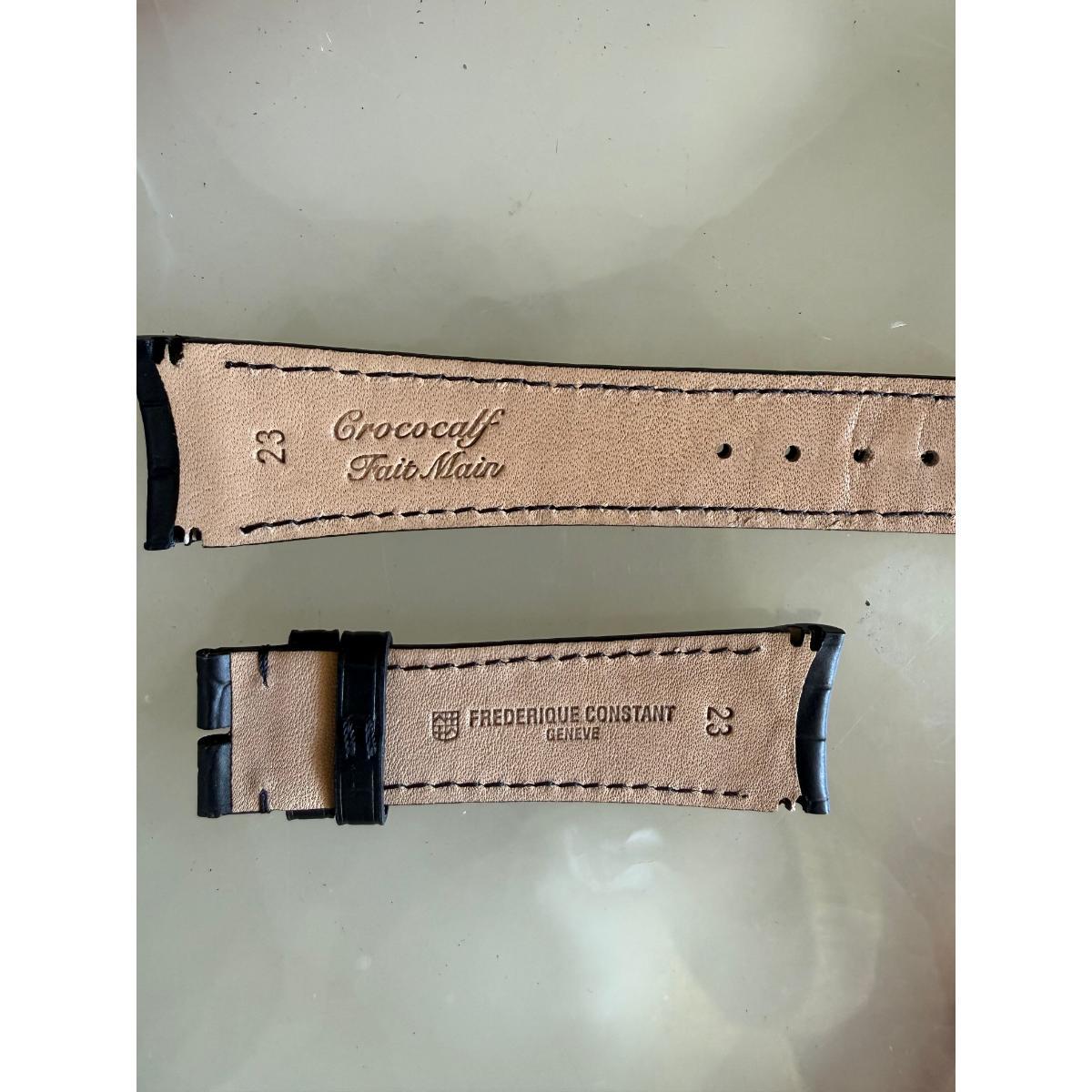 Authentic Frederique Constant Black Crocodile Calf Watch Strap Band 23mm
