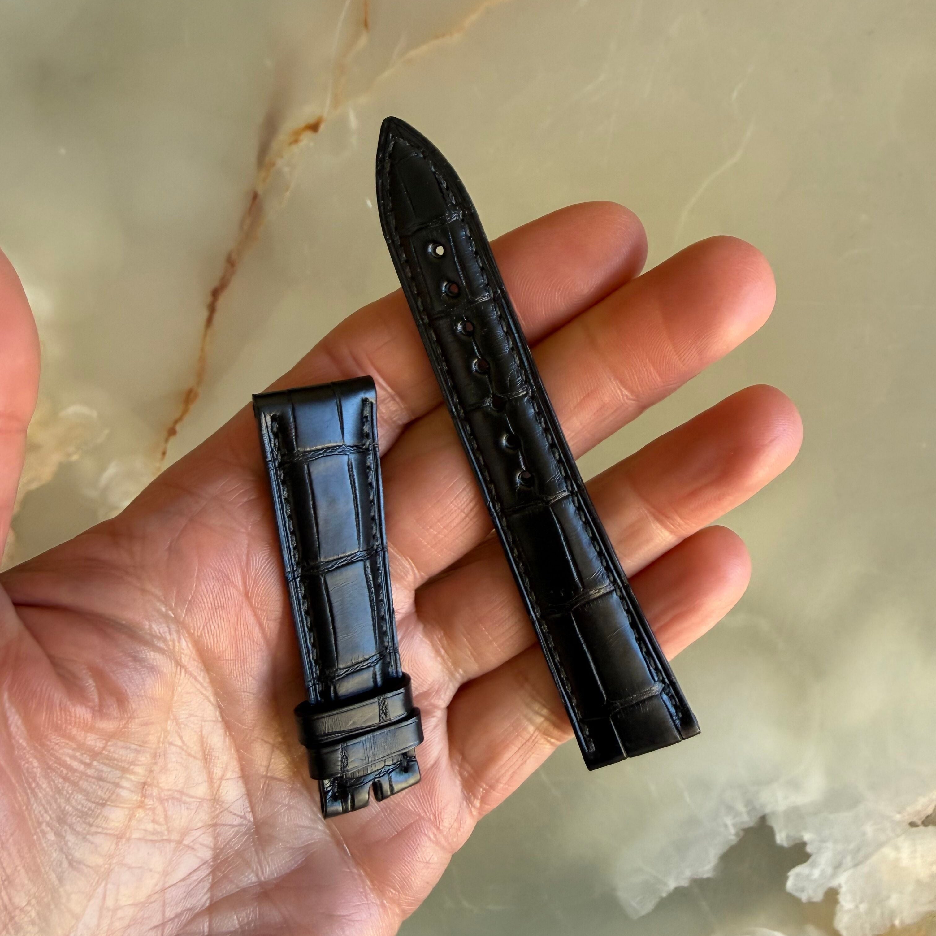 Authentic Blancpain Black Alligator Rubber Watch Band Strap 18.5mm