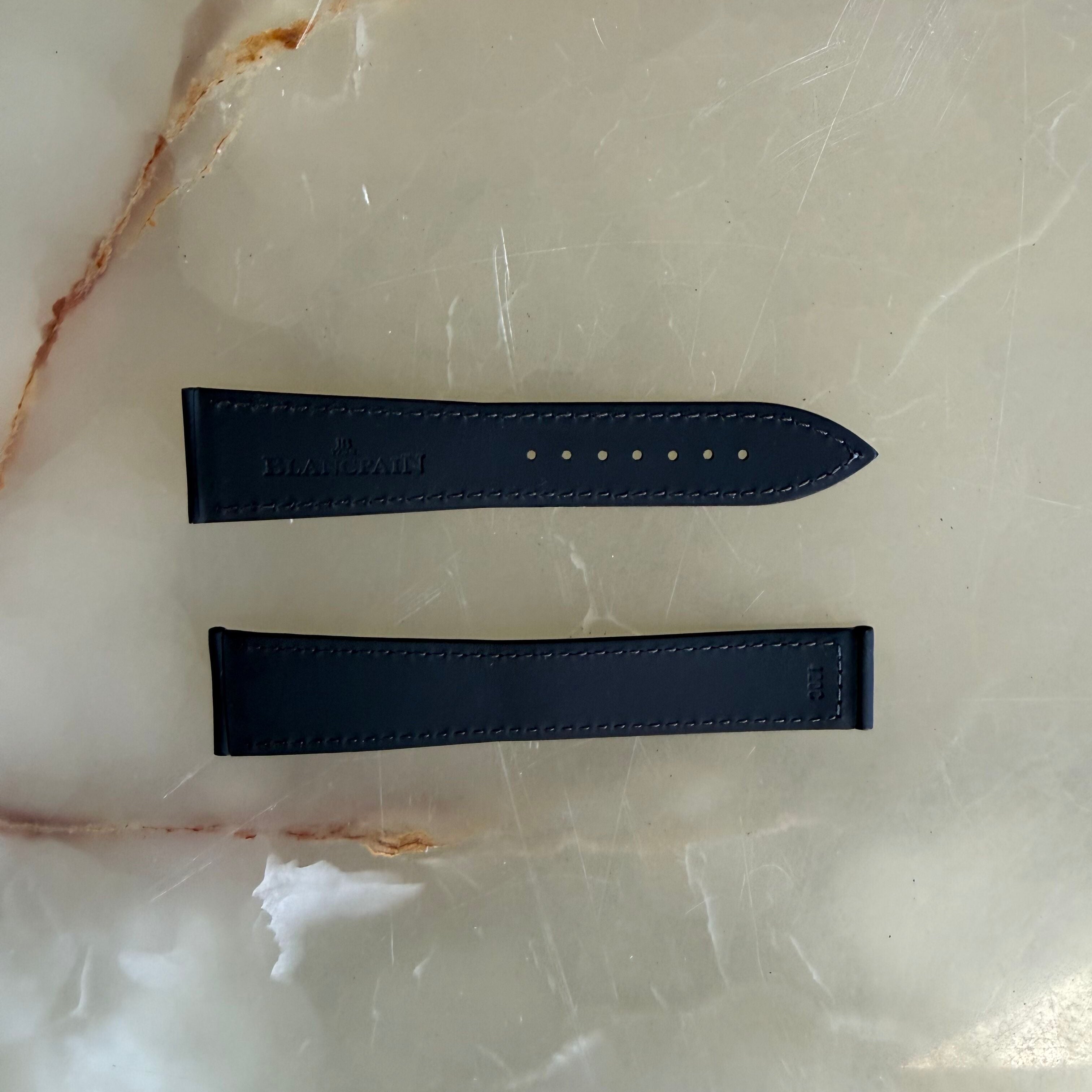 Authentic Blancpain Black Rubber Grey Stitching Watch Band Strap 20mm