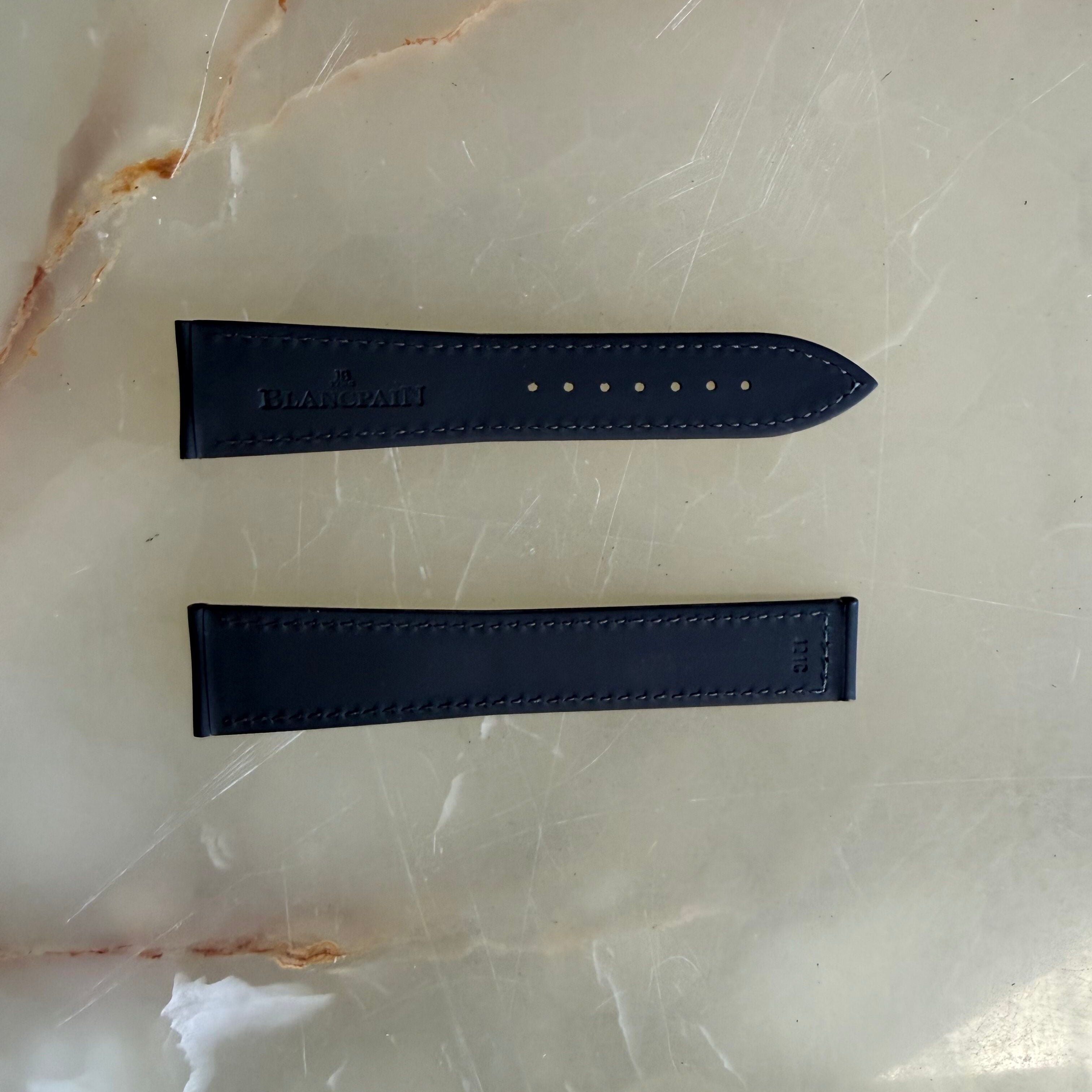 Authentic Blancpain Black Rubber Grey Stitching Watch Band Strap 20mm