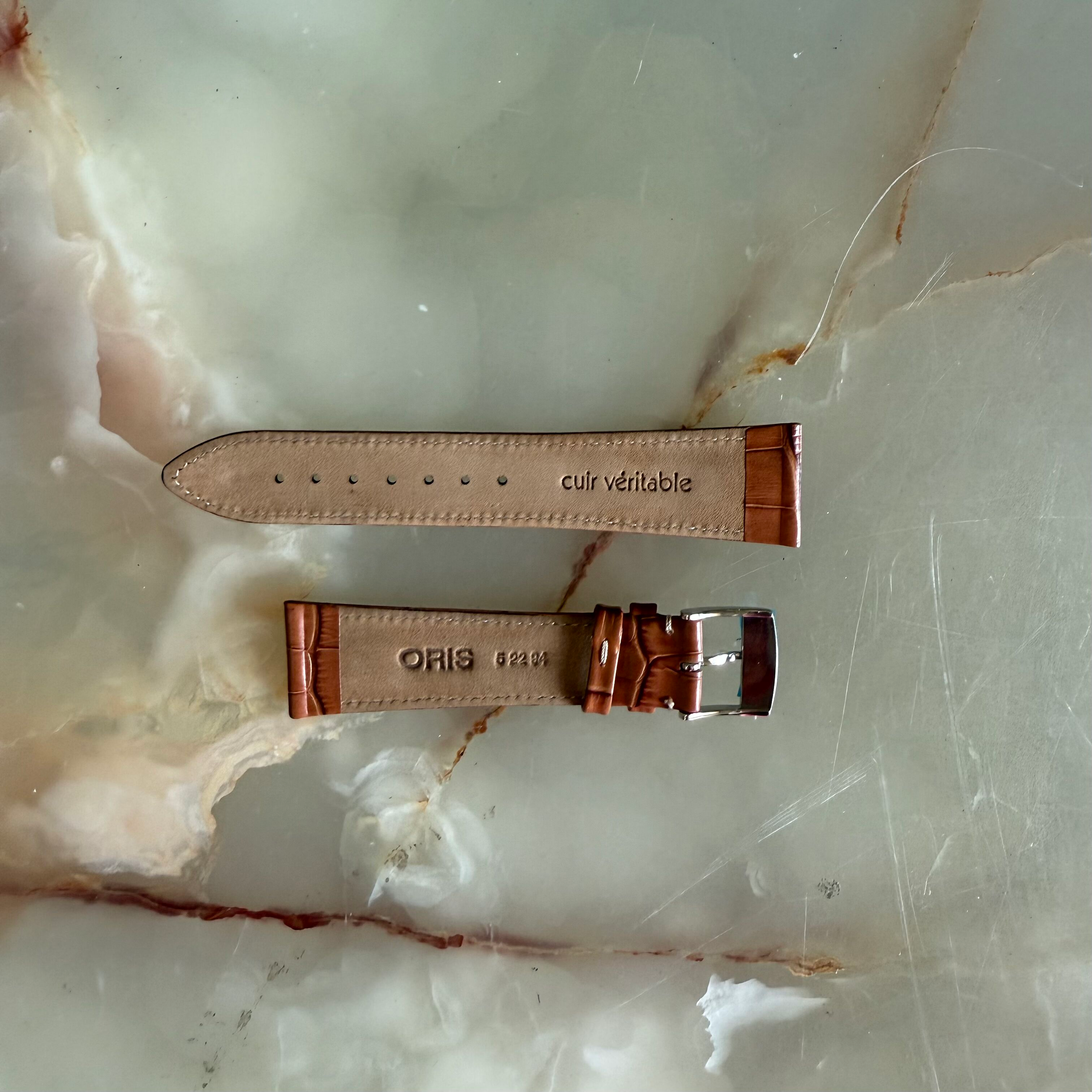 Authentic Oris Brown Leather Watch Strap Band 23mm w Buckle 5 22 94