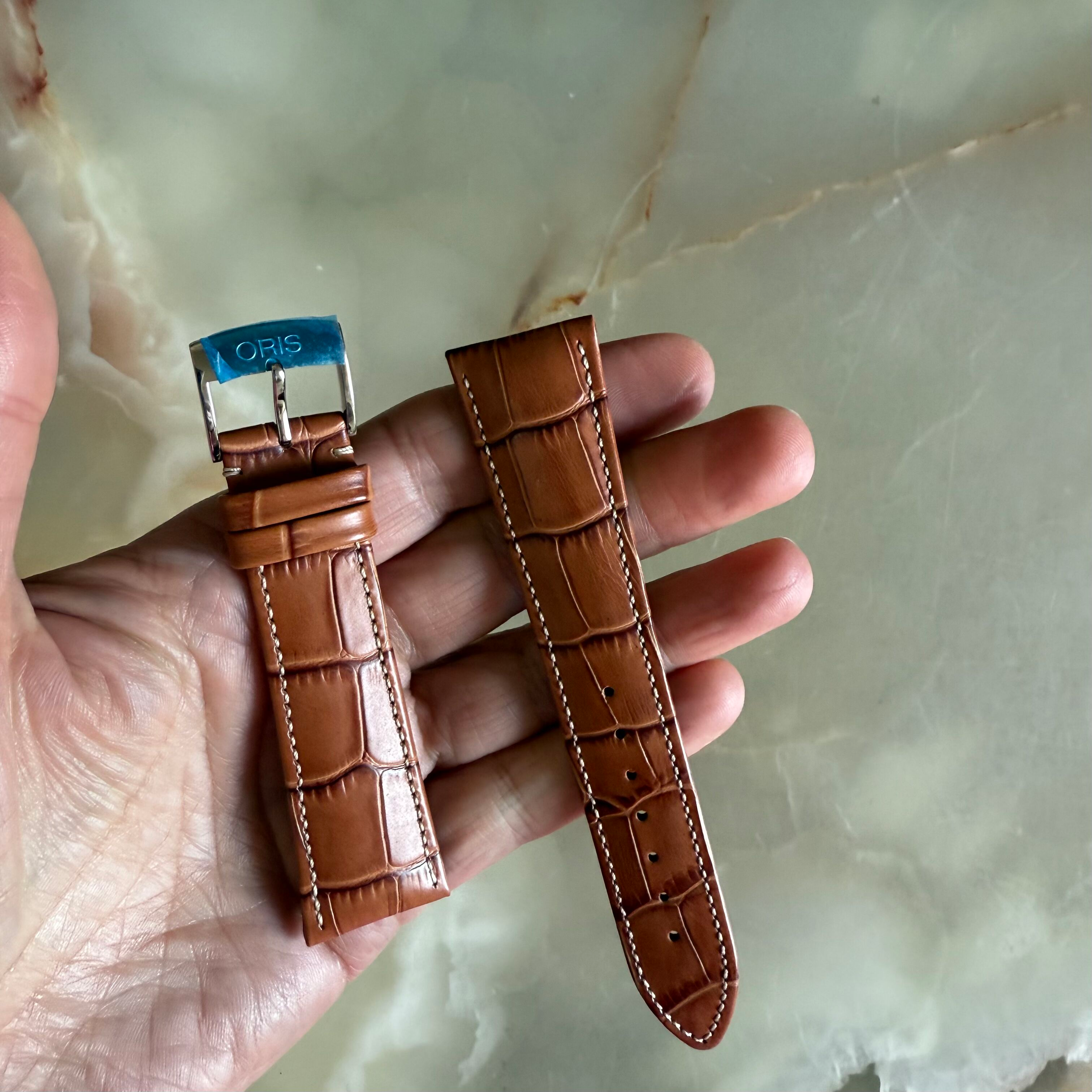 Authentic Oris Brown Leather Watch Strap Band 23mm w Buckle 5 22 94