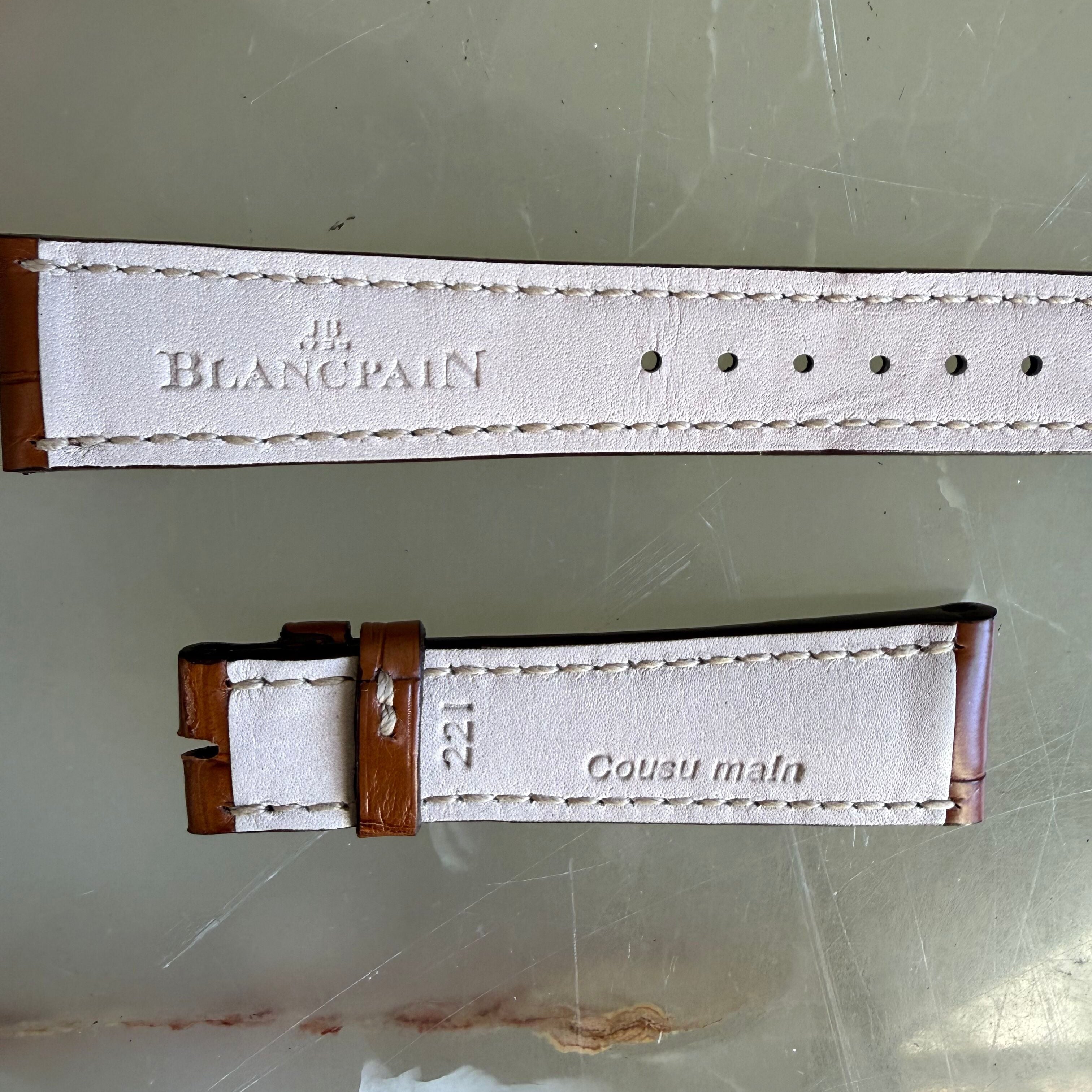 Authentic Blancpain Brown Alligator Watch Band Strap 18mm