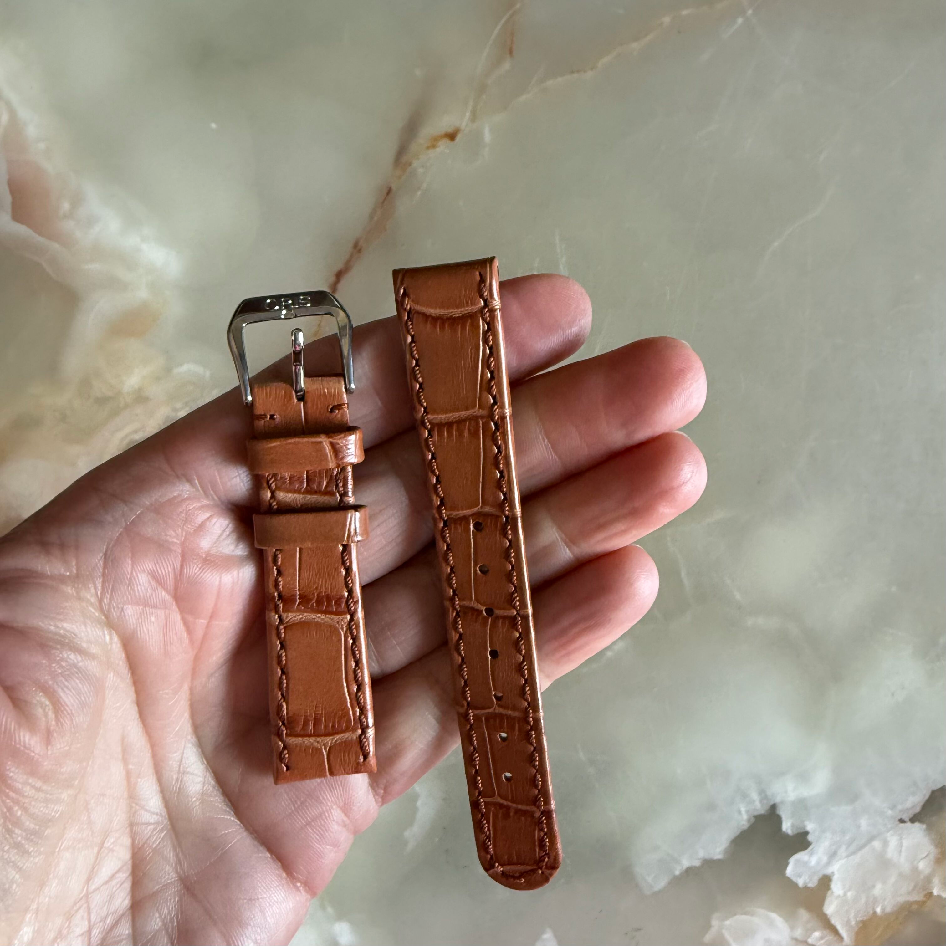 Authentic Oris Brown Leather Watch Strap Band 16mm w Buckle