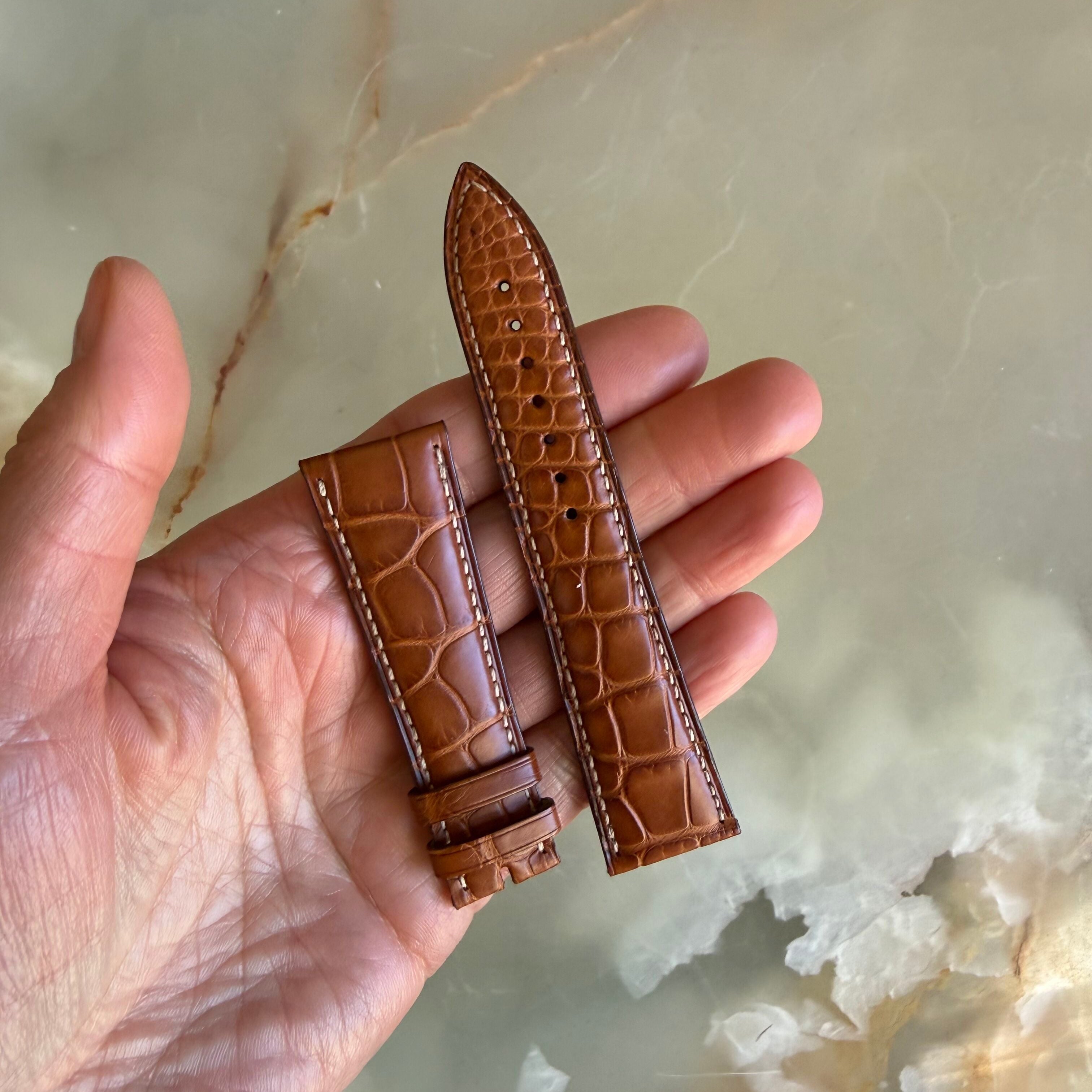 Authentic Blancpain Brown Alligator Rubber Watch Band Strap 22.5mm