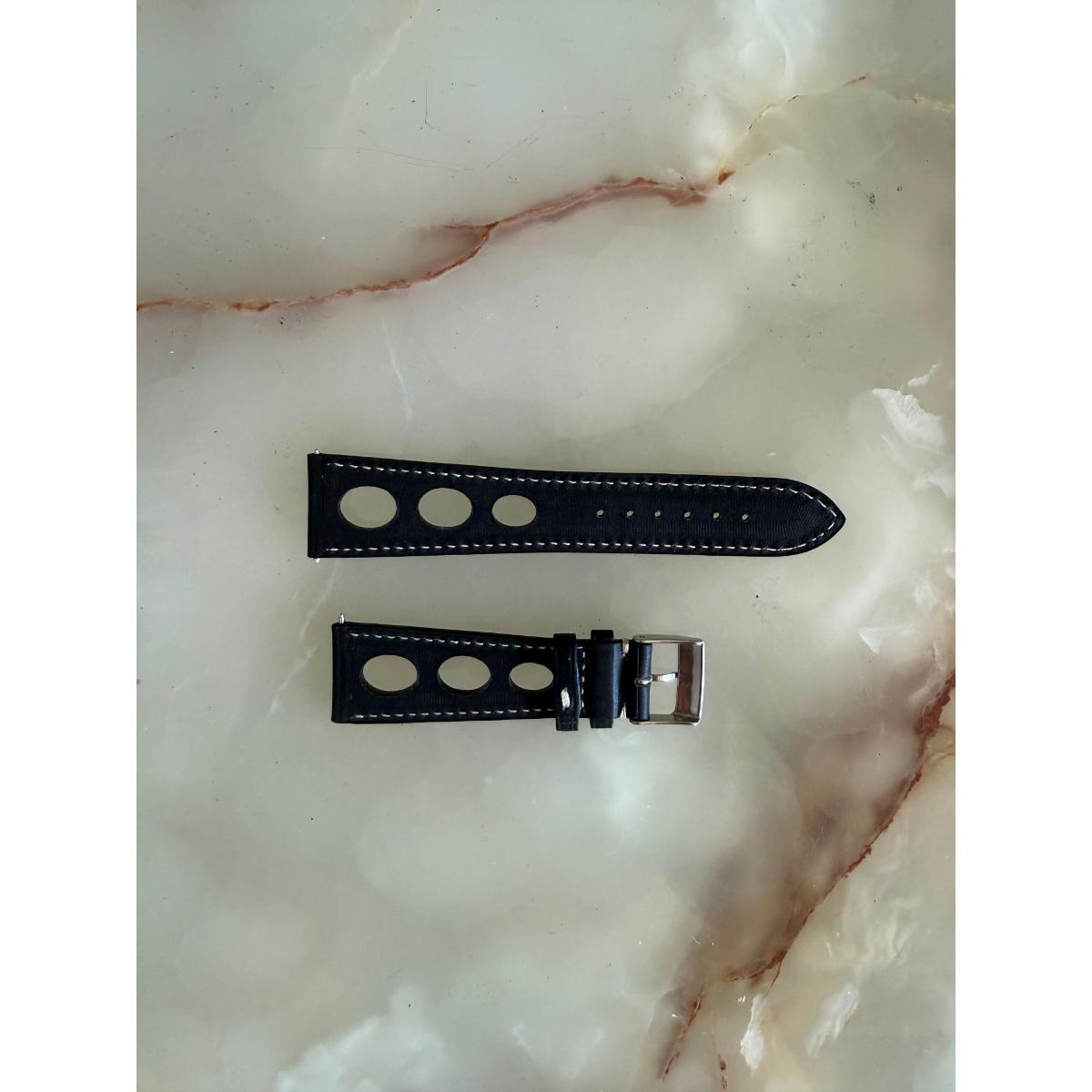 Authentic Frederique Constant Black Leather Watch Strap Band 23mm w Buckle