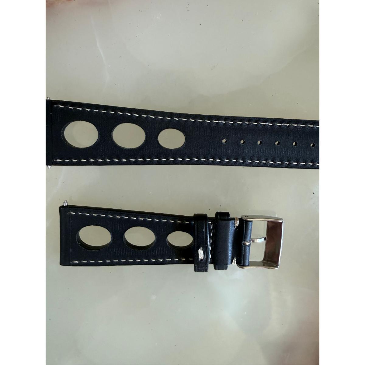 Authentic Frederique Constant Black Leather Watch Strap Band 23mm w Buckle