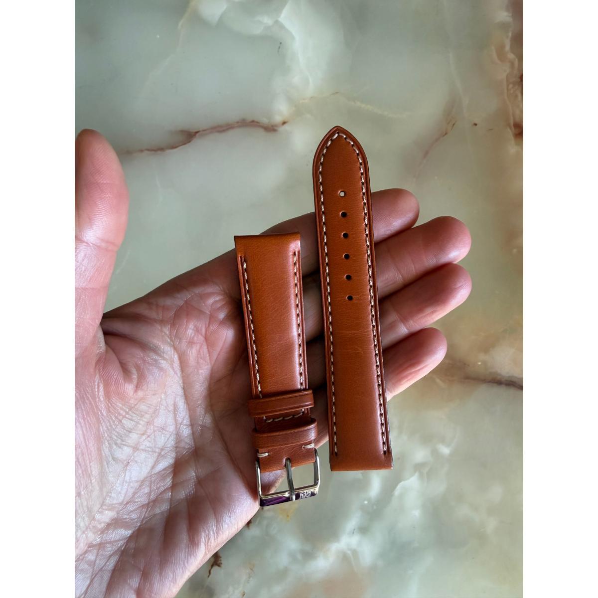 Authentic Frederique Constant Brown Leather Watch Strap Band 20mm w Buckle