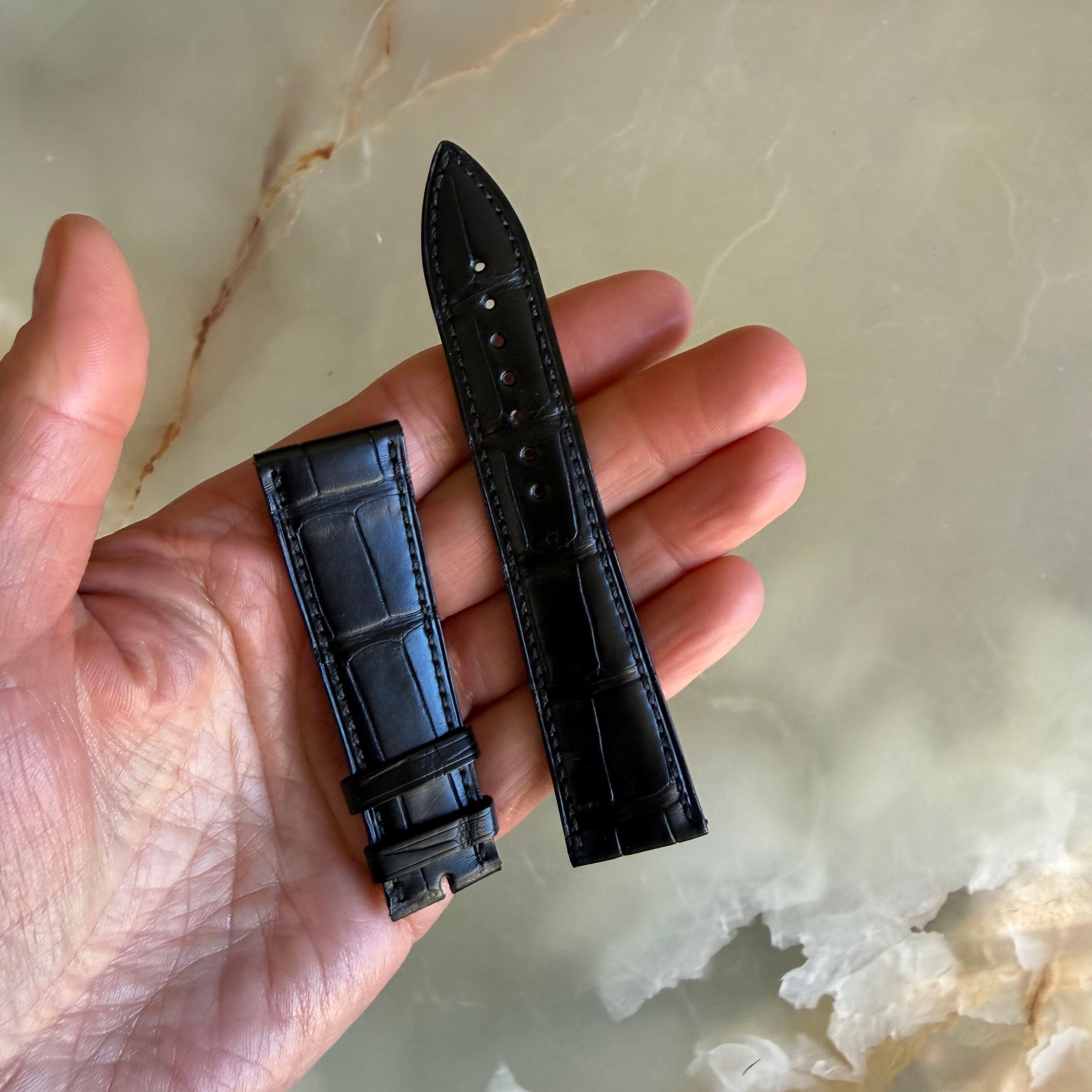 Authentic Blancpain Black Alligator Watch Band Strap 22mm