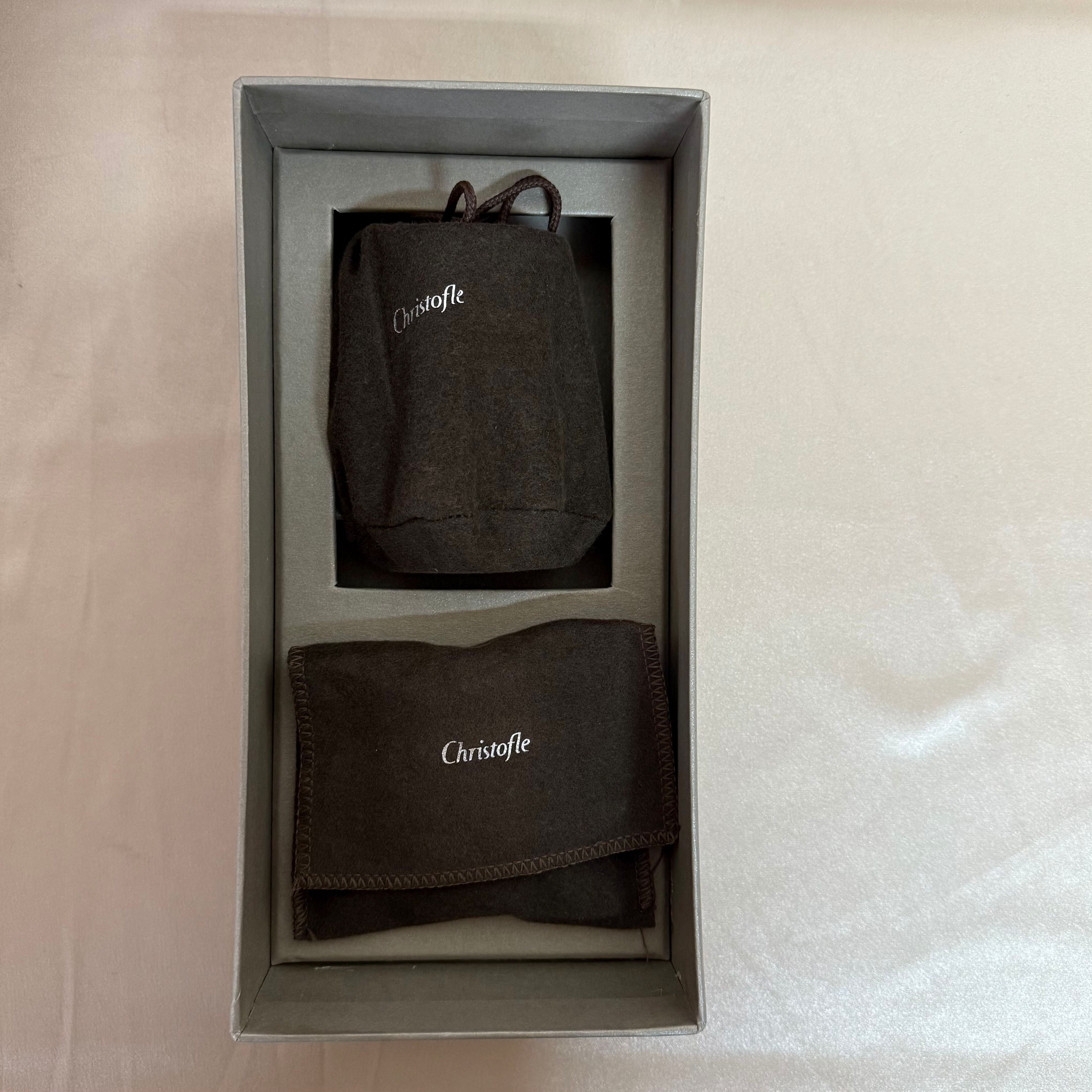 Christofle Silver Plated Uni Desk Set Pencil Holder and Paperweight B0425304602