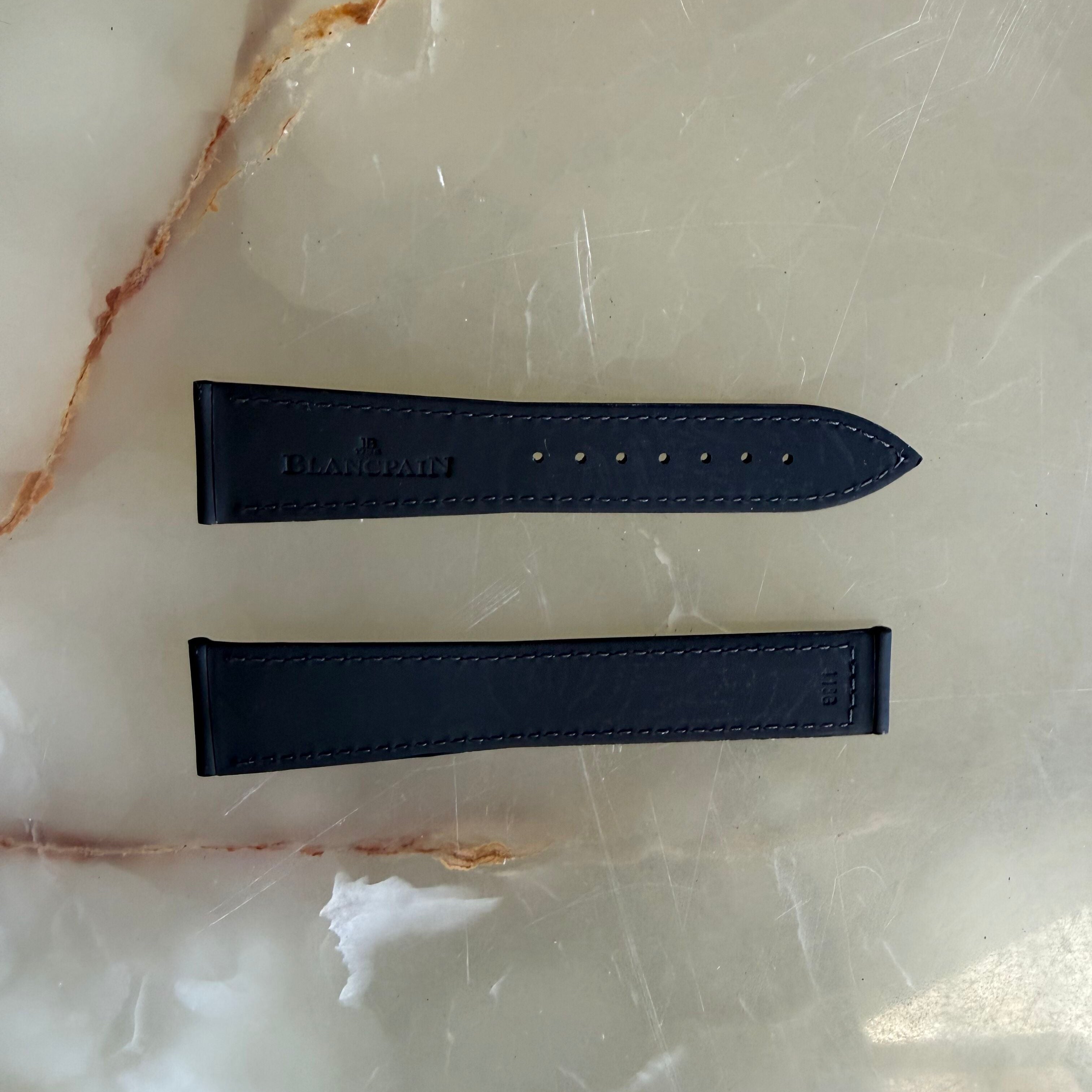 Authentic Blancpain Black Rubber Grey Stitching Watch Band Strap 20mm