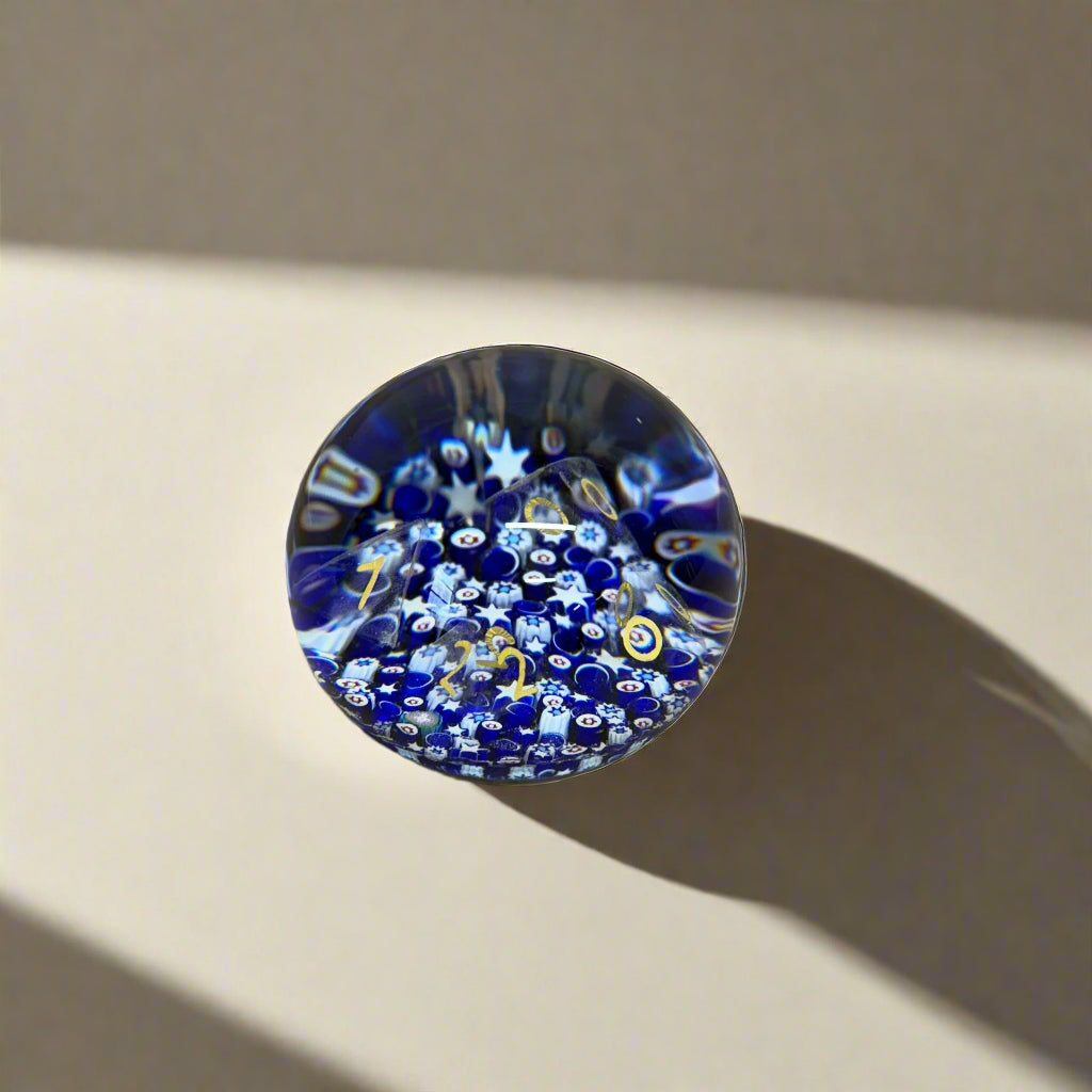 2001 Limited Edition Saint-Louis Crystal Bleu Du Ciel Paperweight