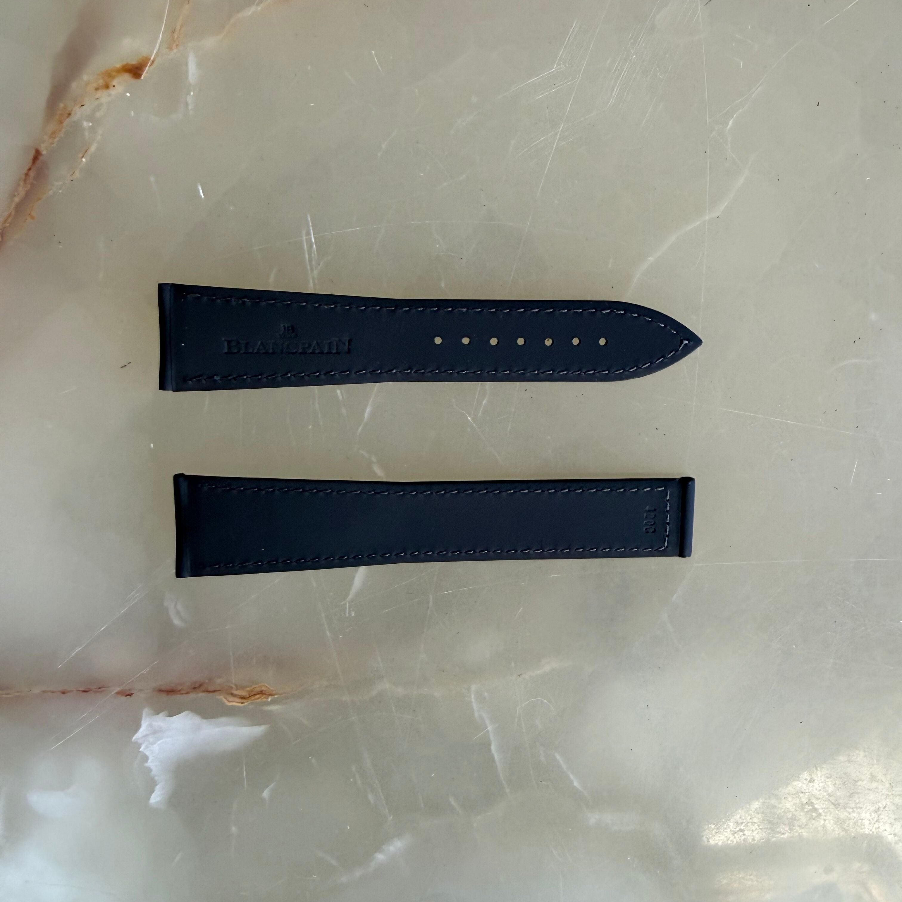 Authentic Blancpain Black Rubber Grey Stitching Watch Band Strap 20mm