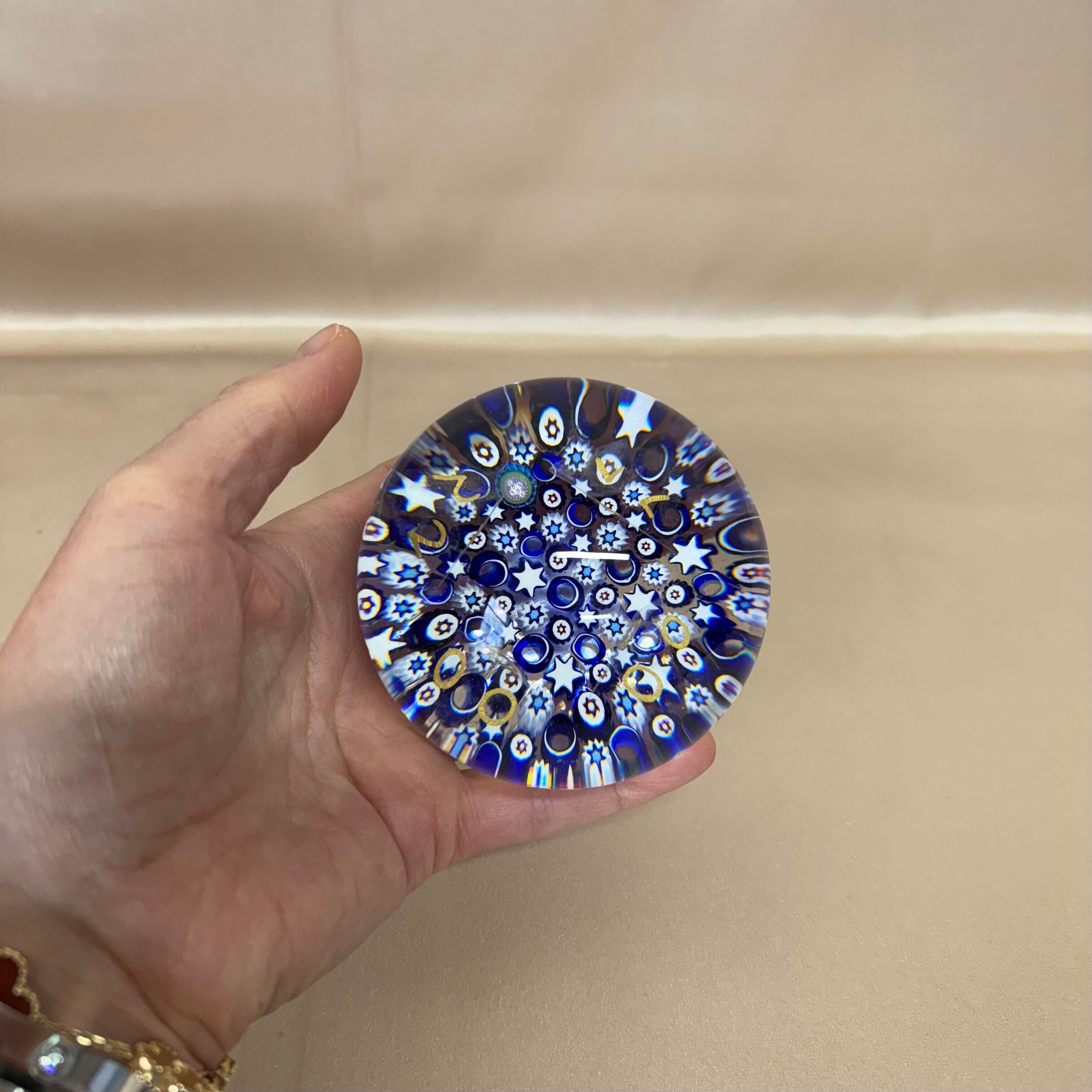 2001 Limited Edition Saint-Louis Crystal Bleu Du Ciel Paperweight